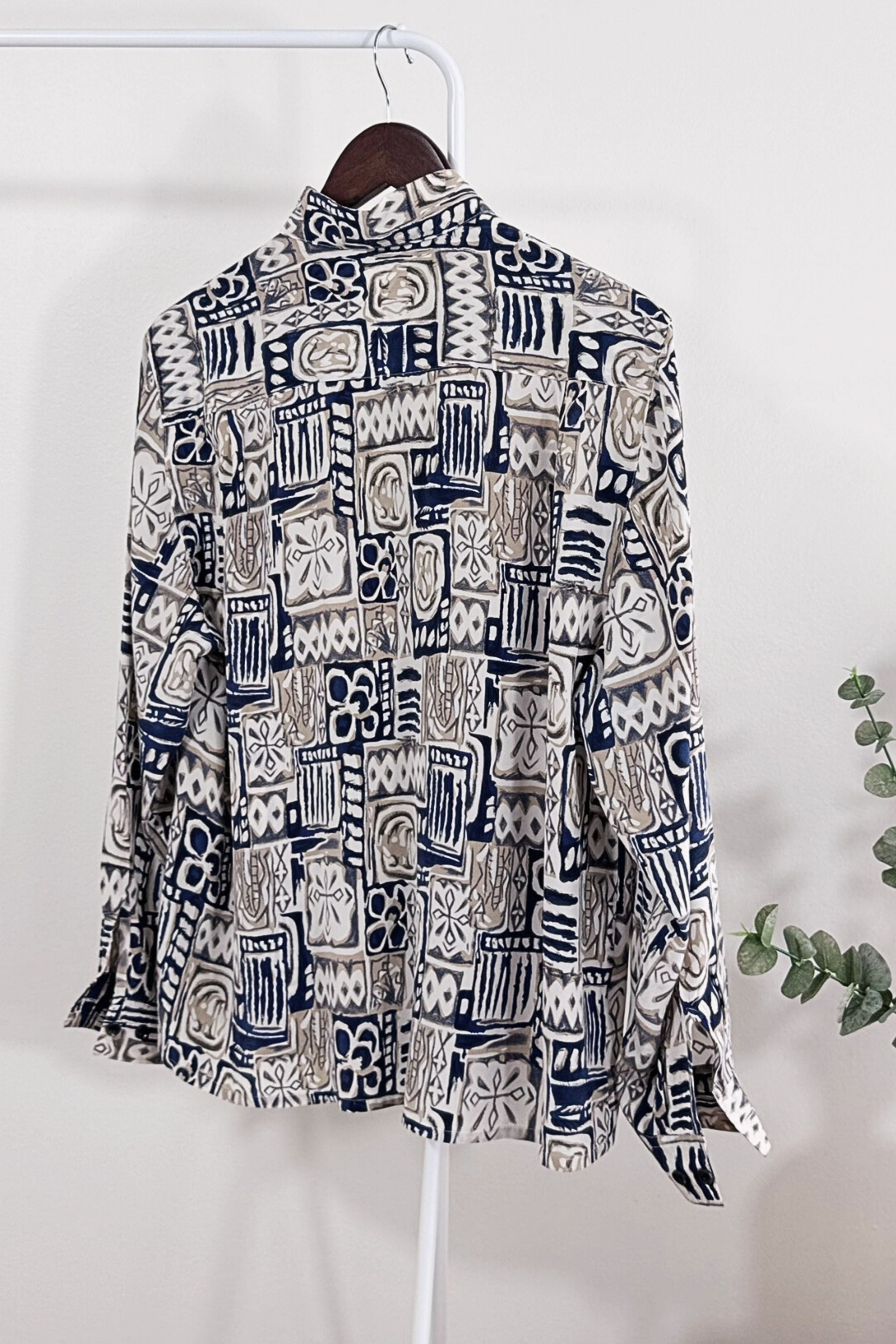 Chemisier en soie à motifs 90 marine
