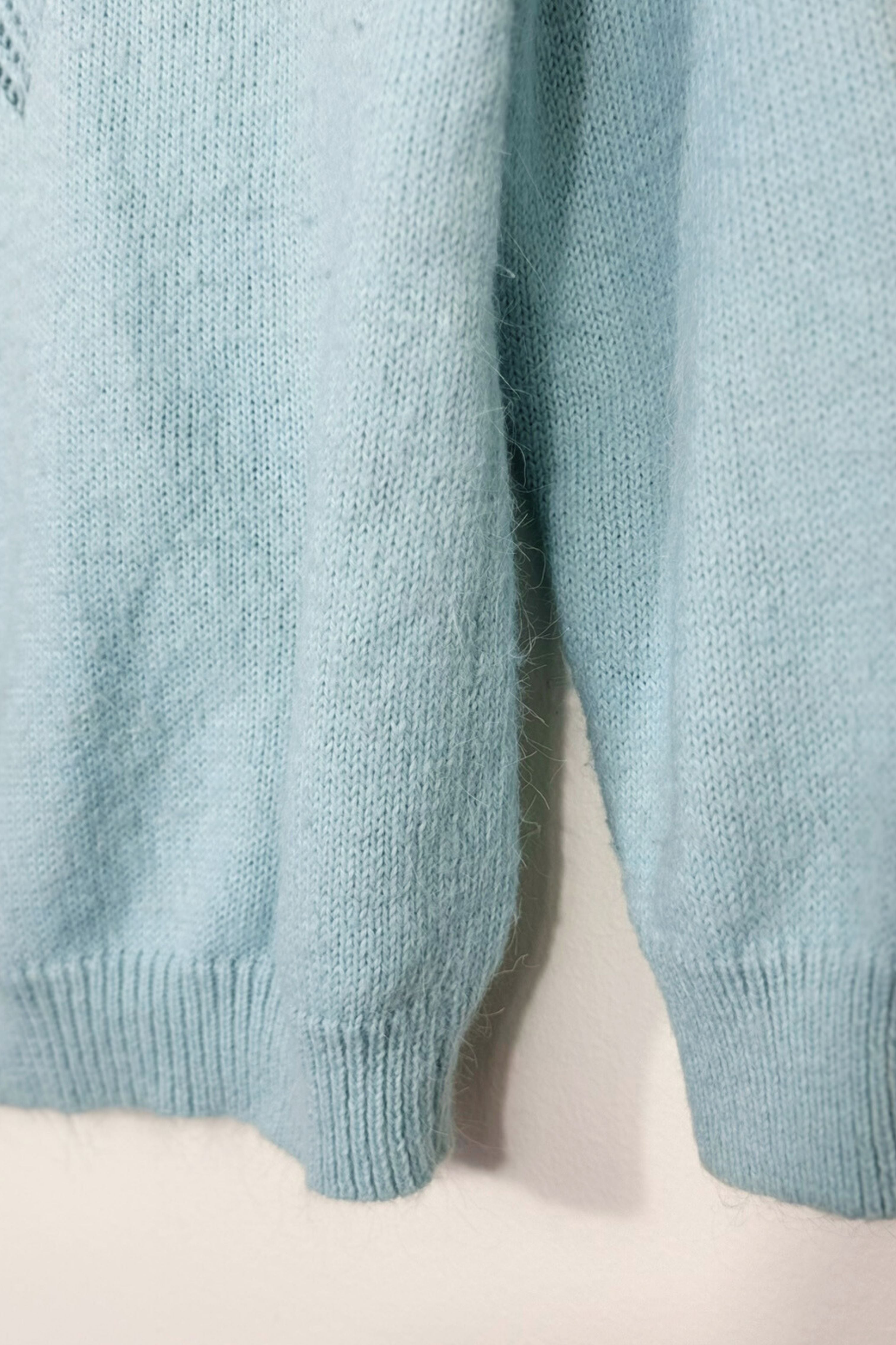 Pull en laine mohair bleu ciel