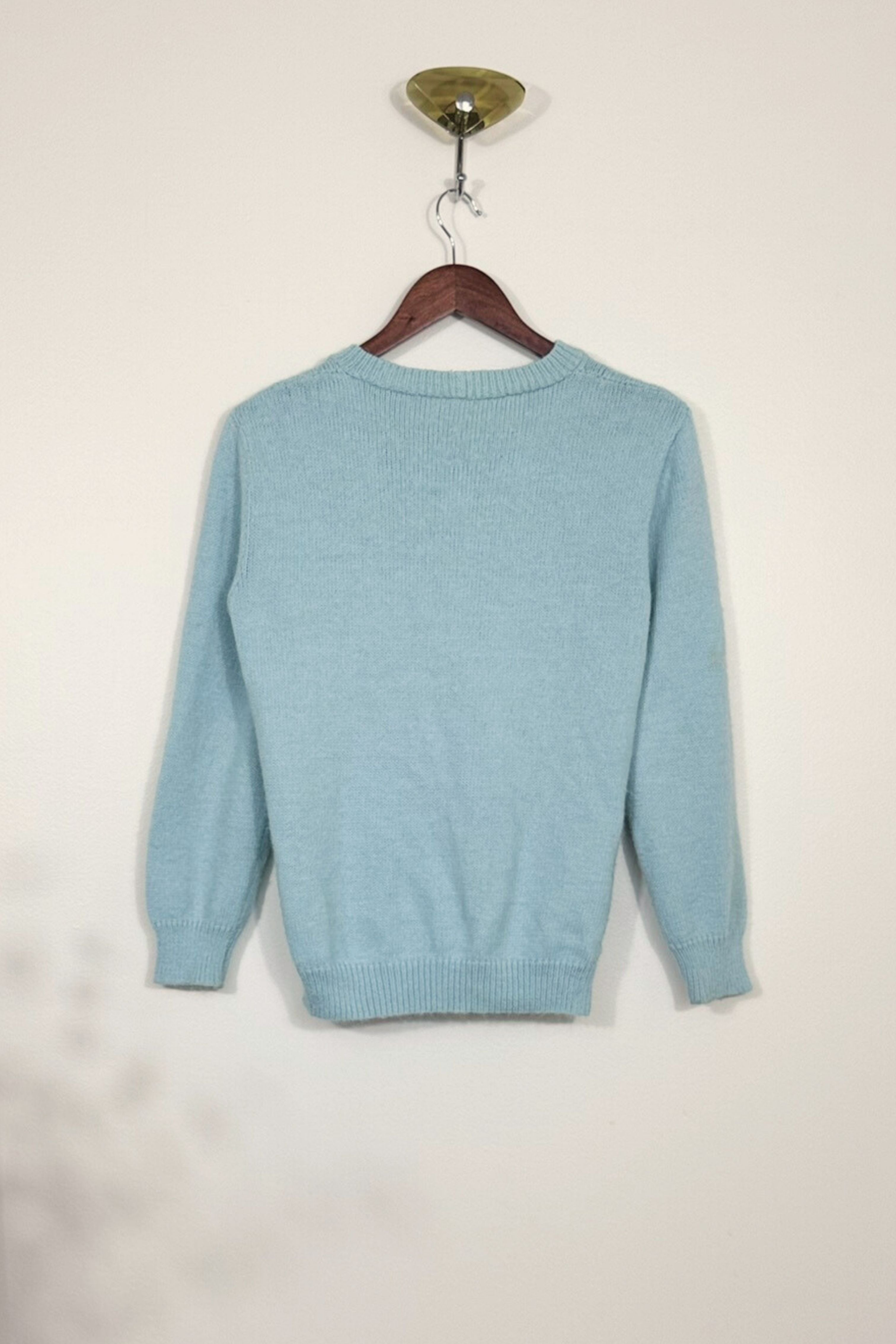 Pull en laine mohair bleu ciel