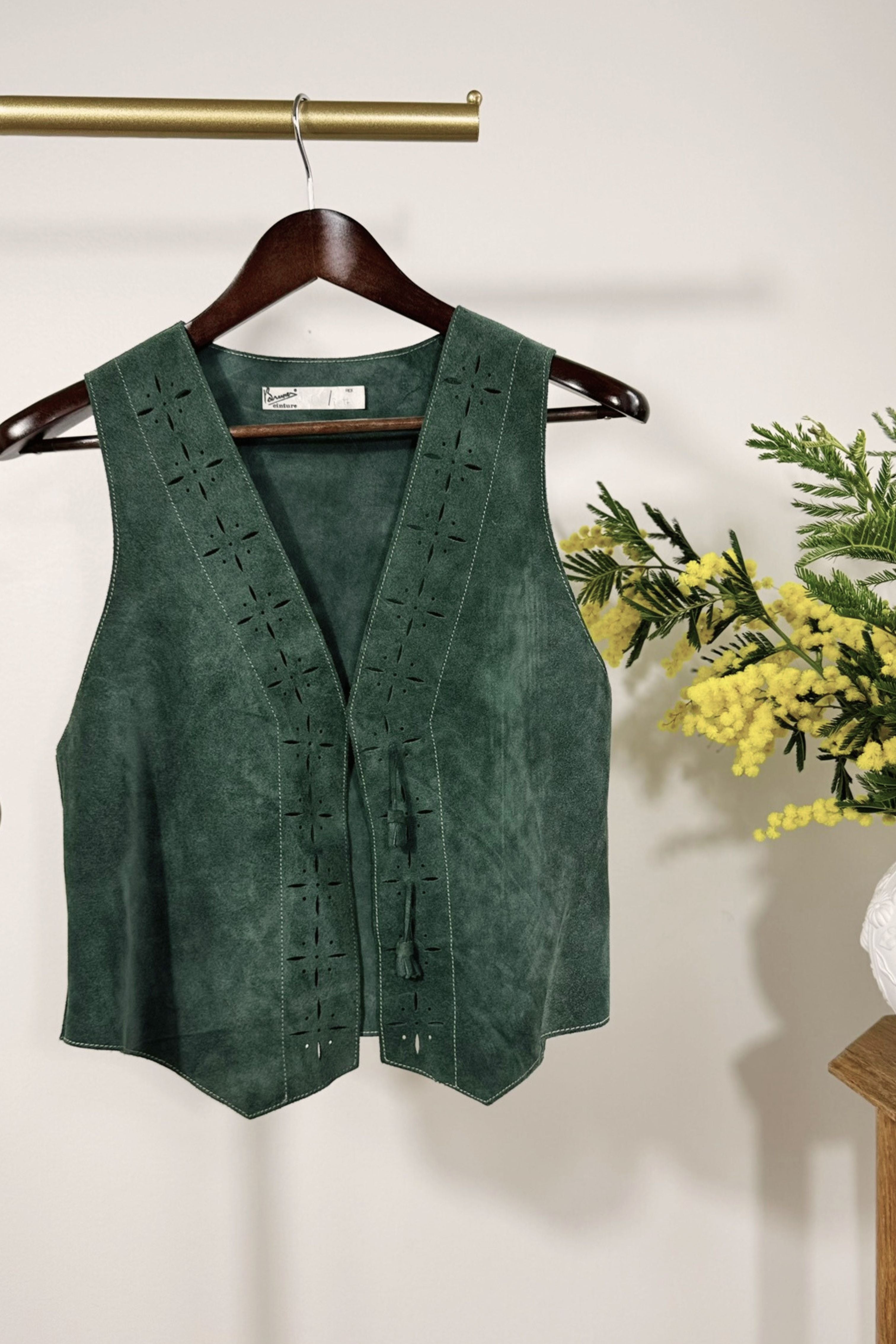 Veston en daim vert