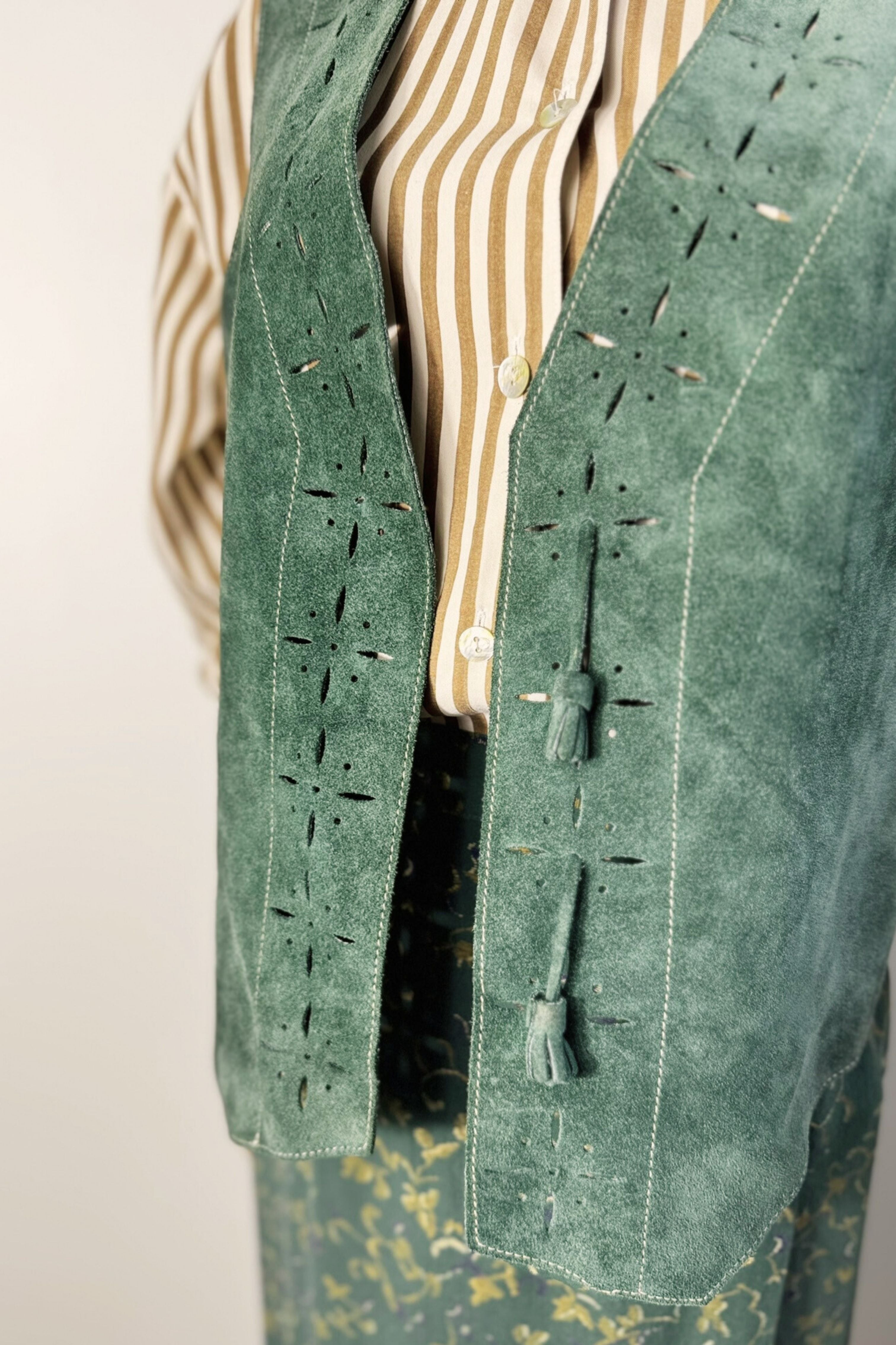 Veston en daim vert
