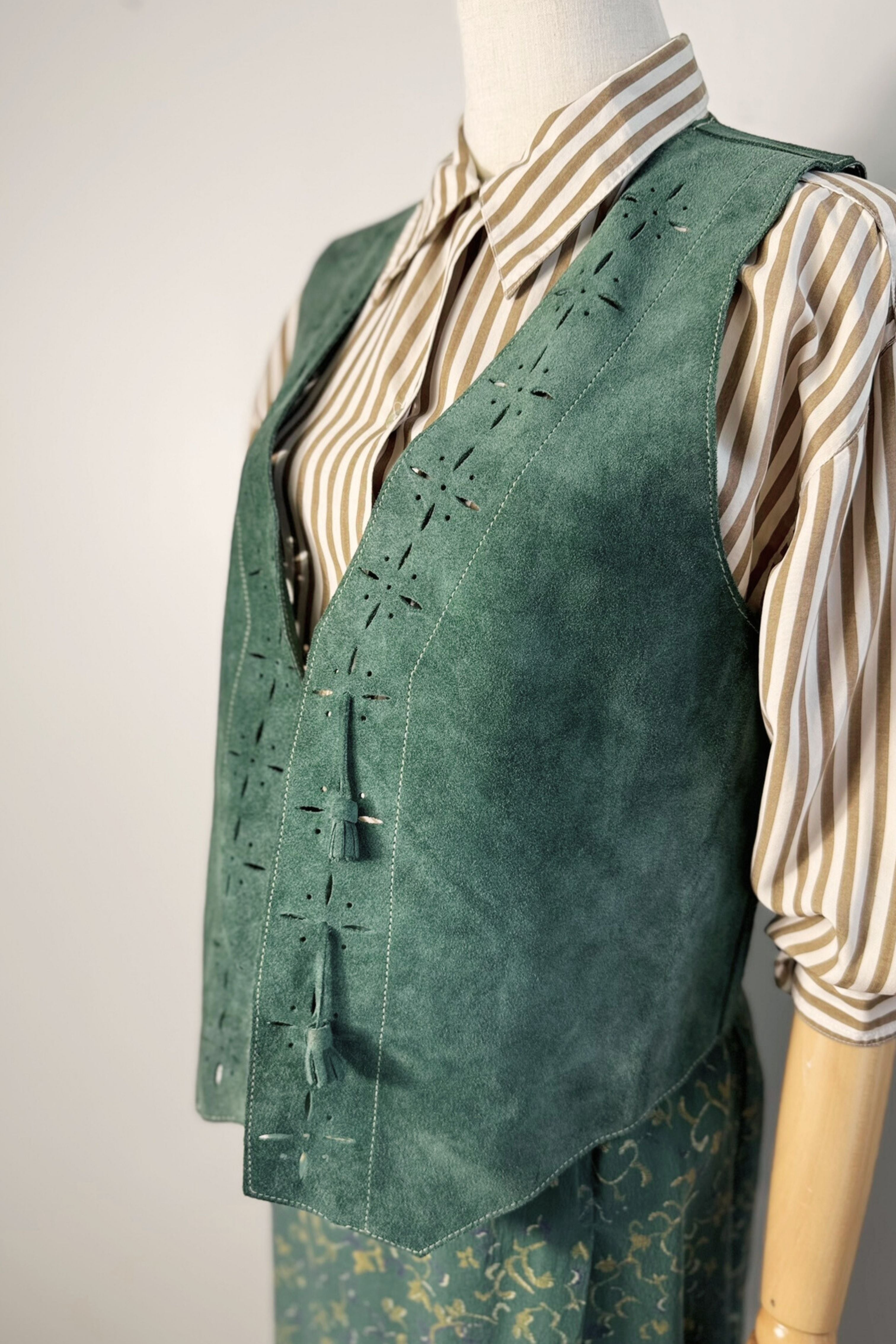 Veston en daim vert