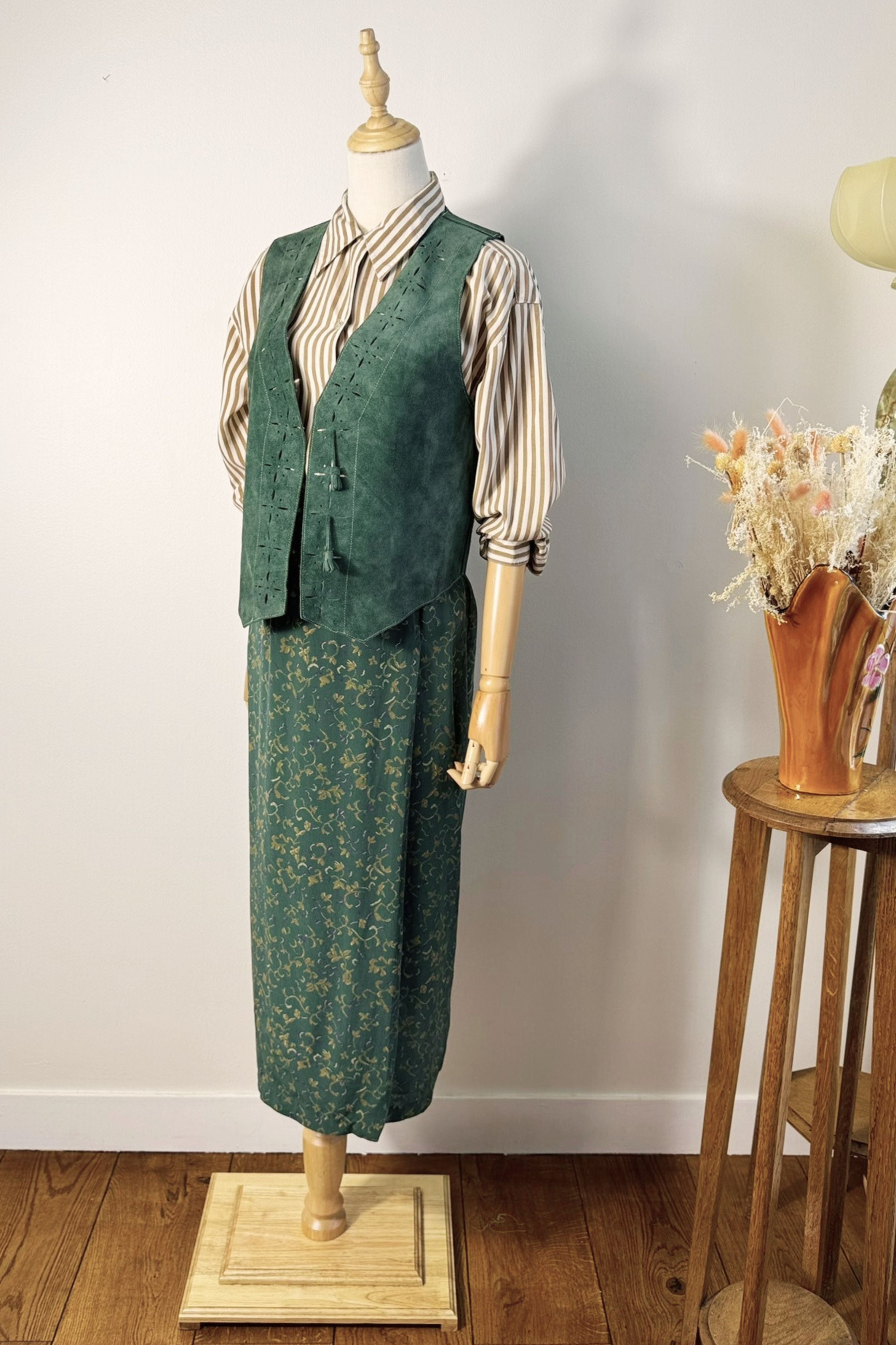 Veston en daim vert