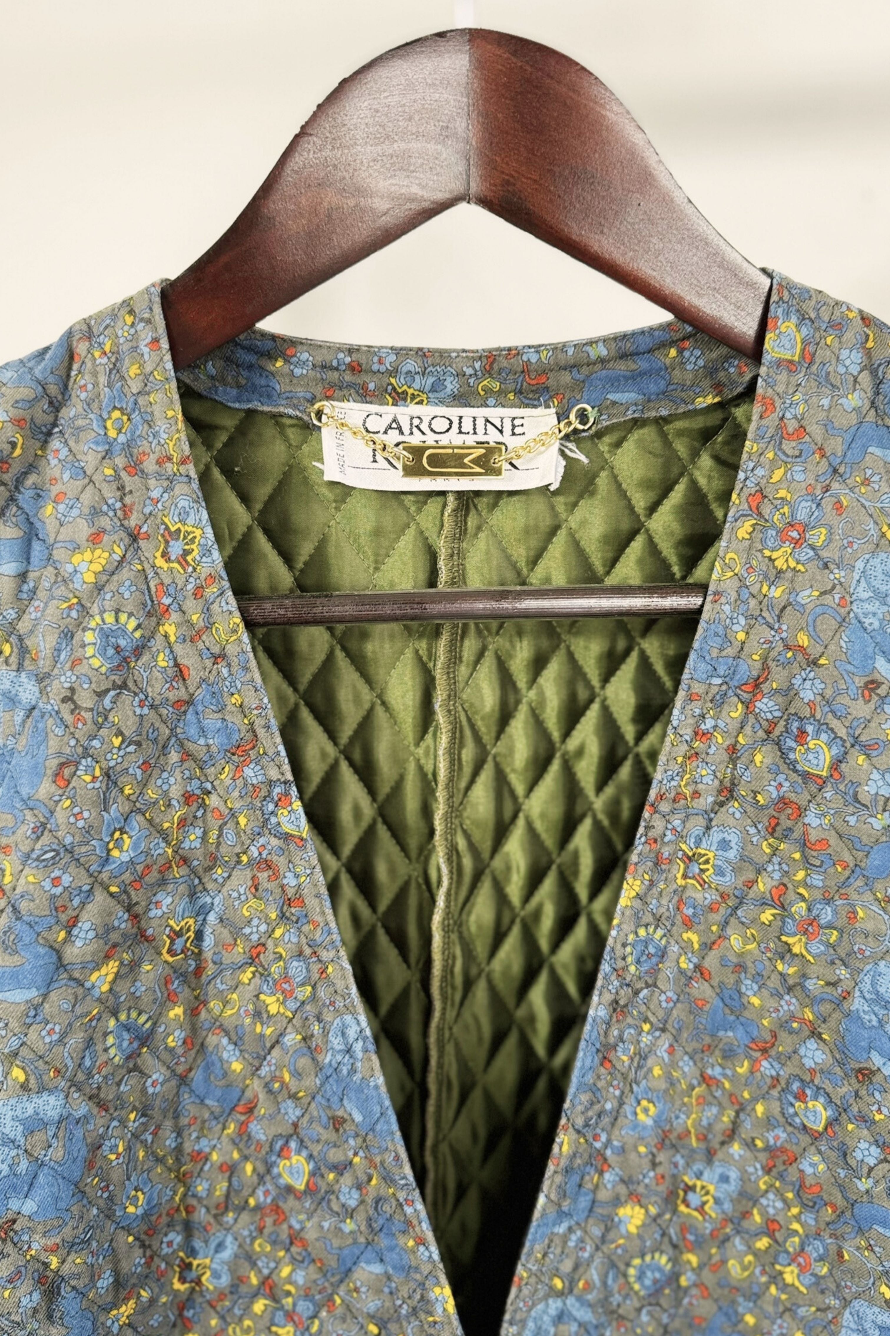 Blue floral quilted jacket