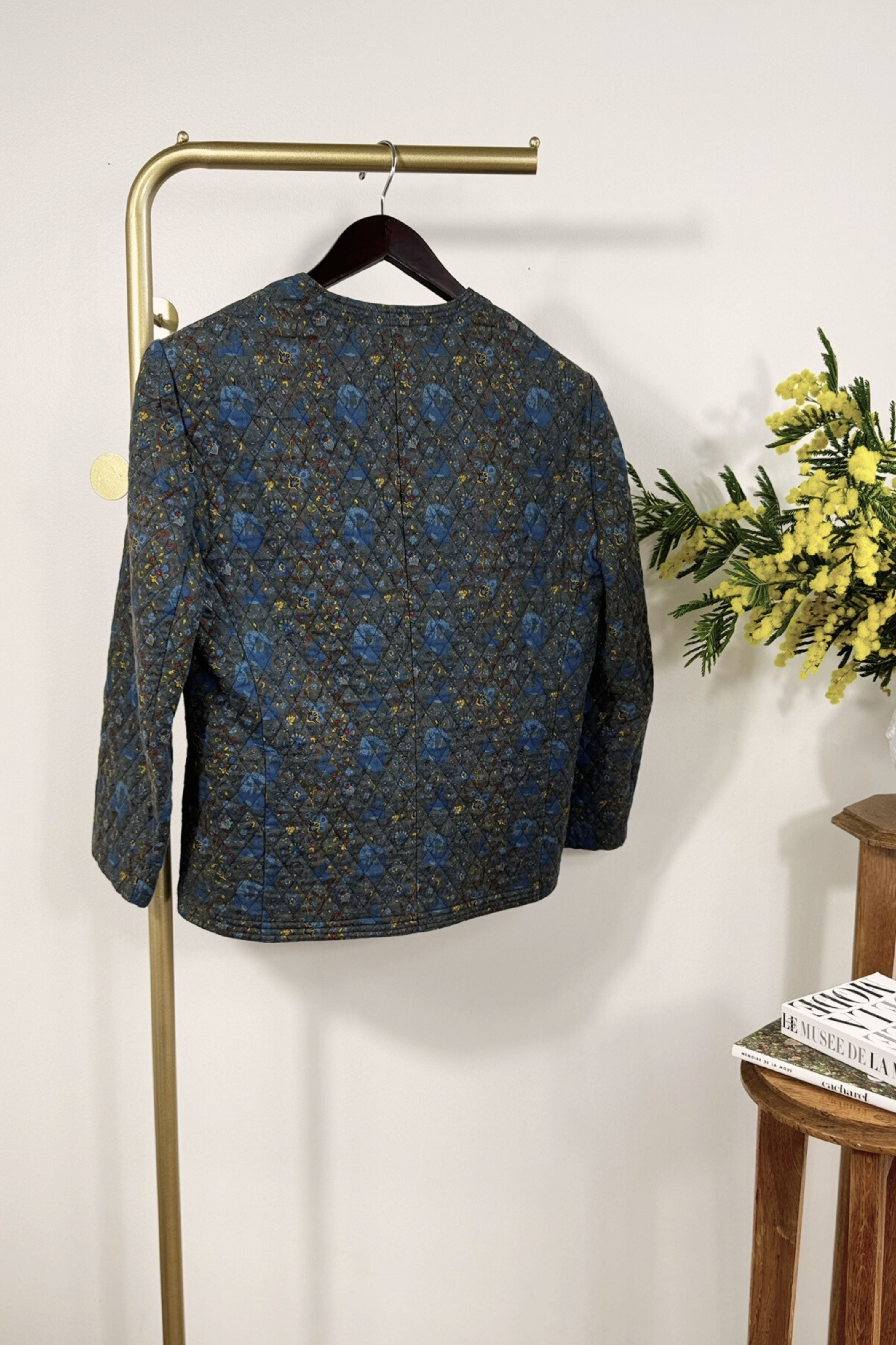 Blue floral quilted jacket