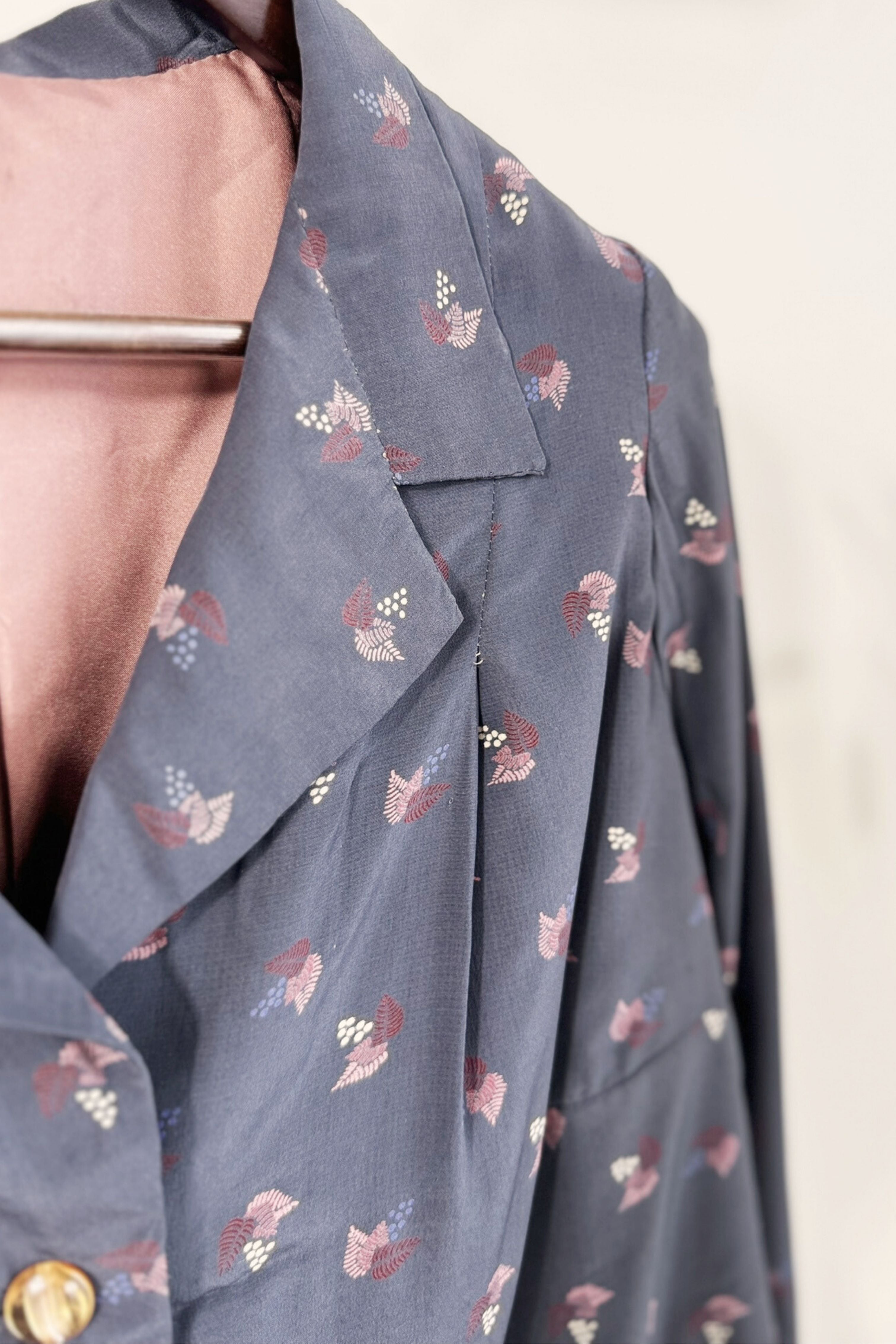 Pearl-embroidered silk jacket
