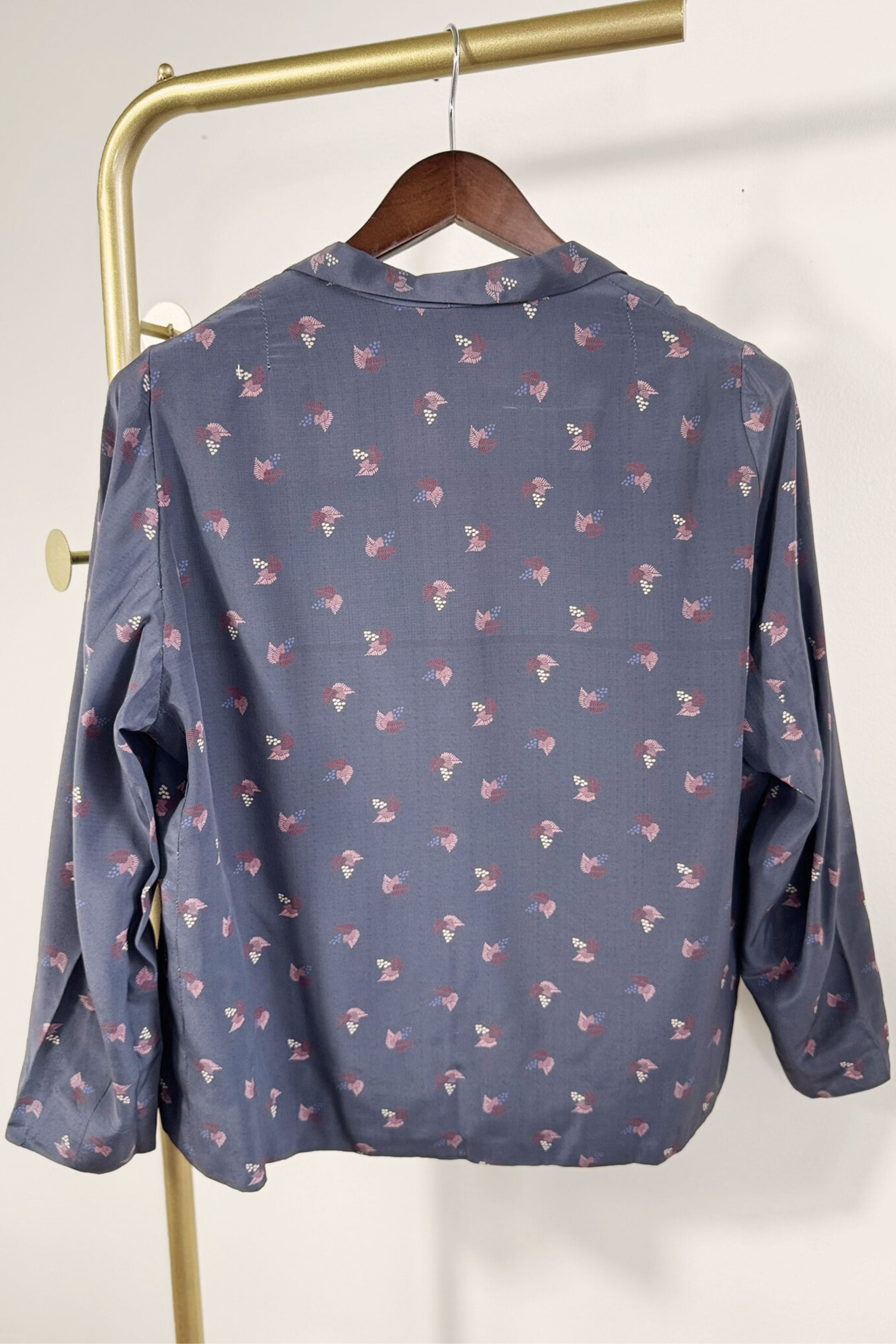 Pearl-embroidered silk jacket