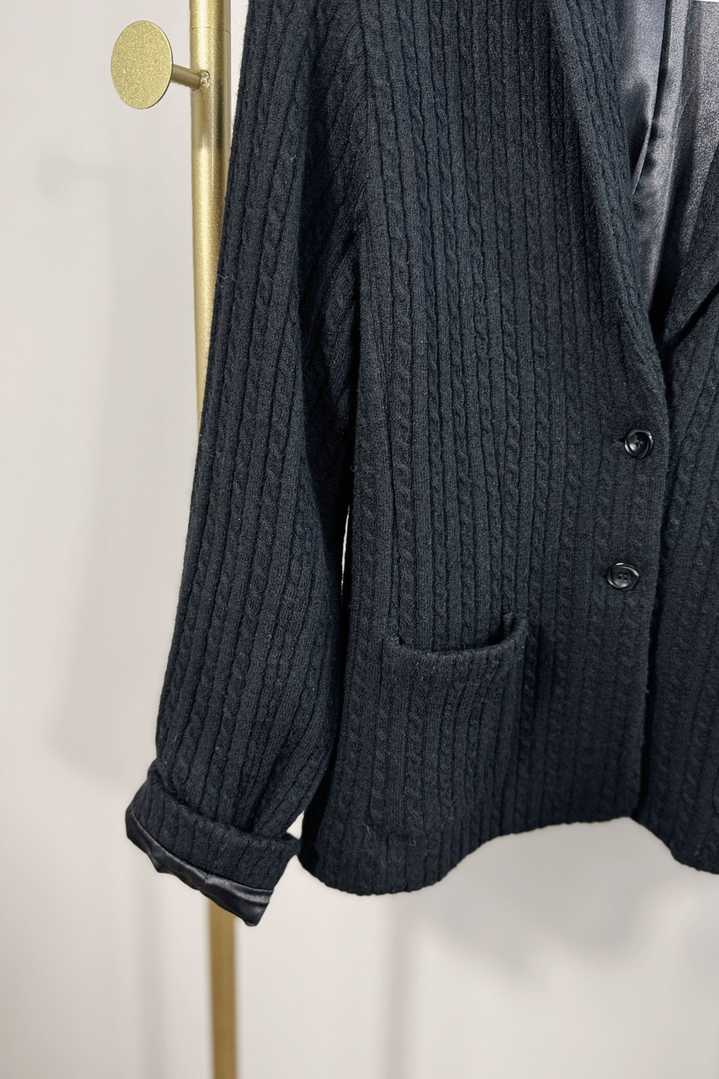 Green and black checked wool jacket