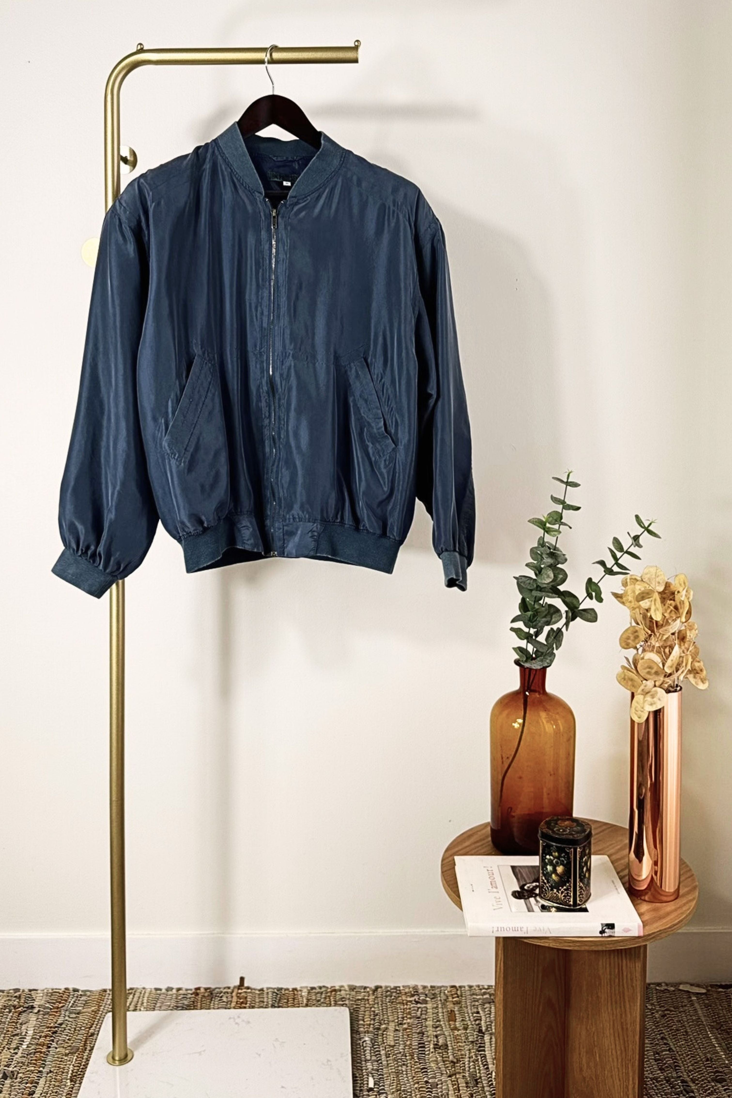 Pink silk bomber jacket