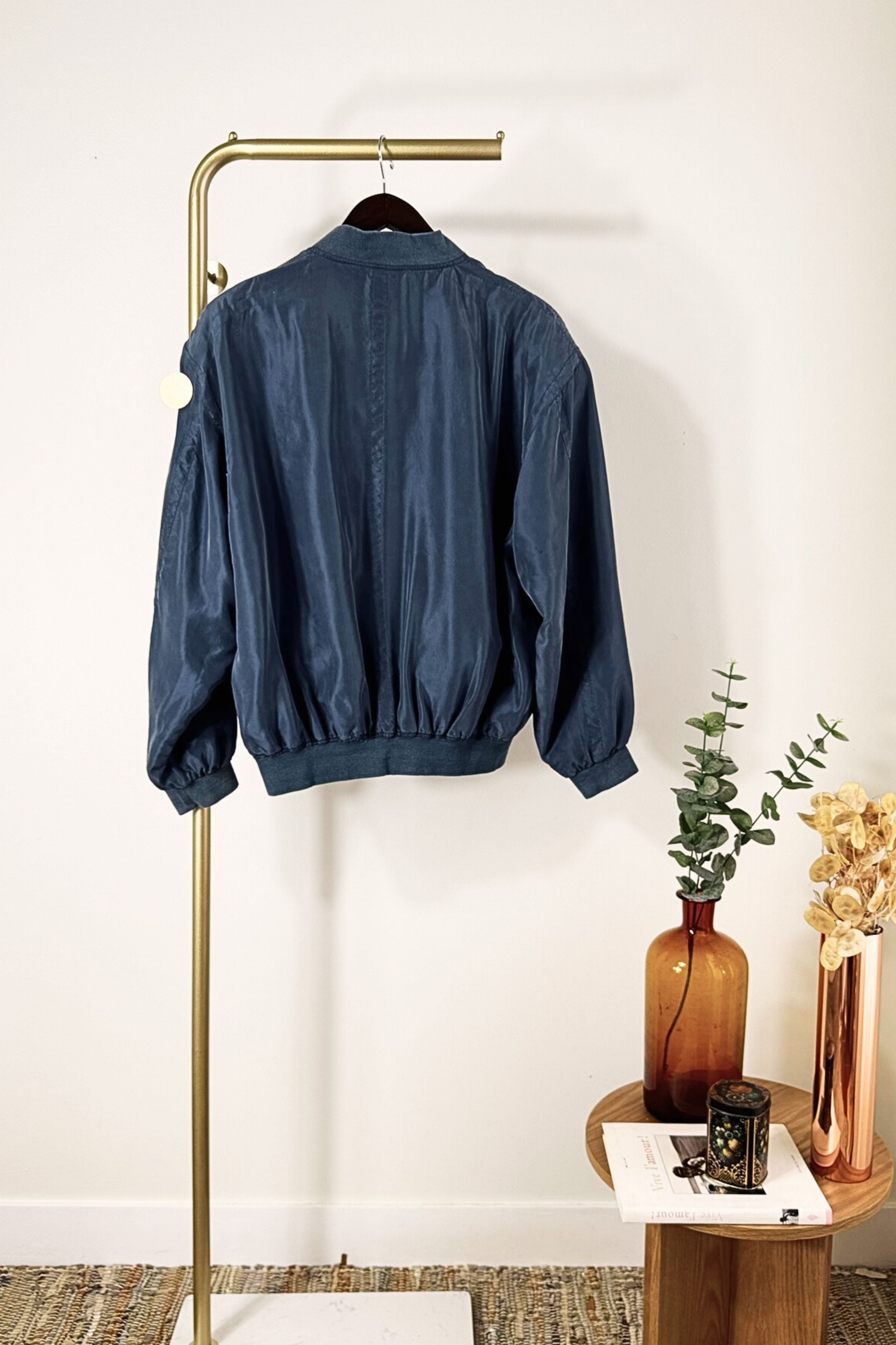 Pink silk bomber jacket