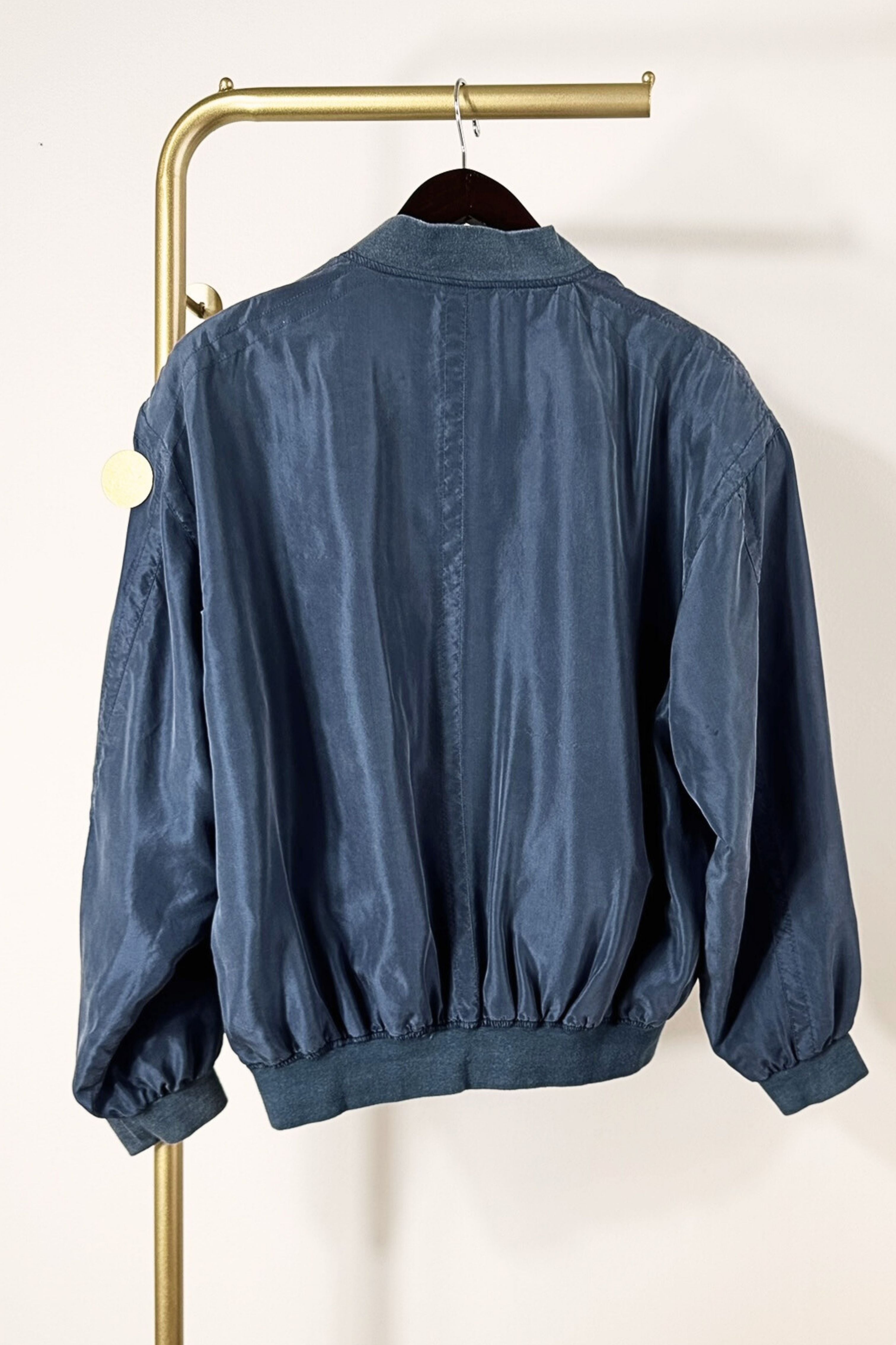 Pink silk bomber jacket