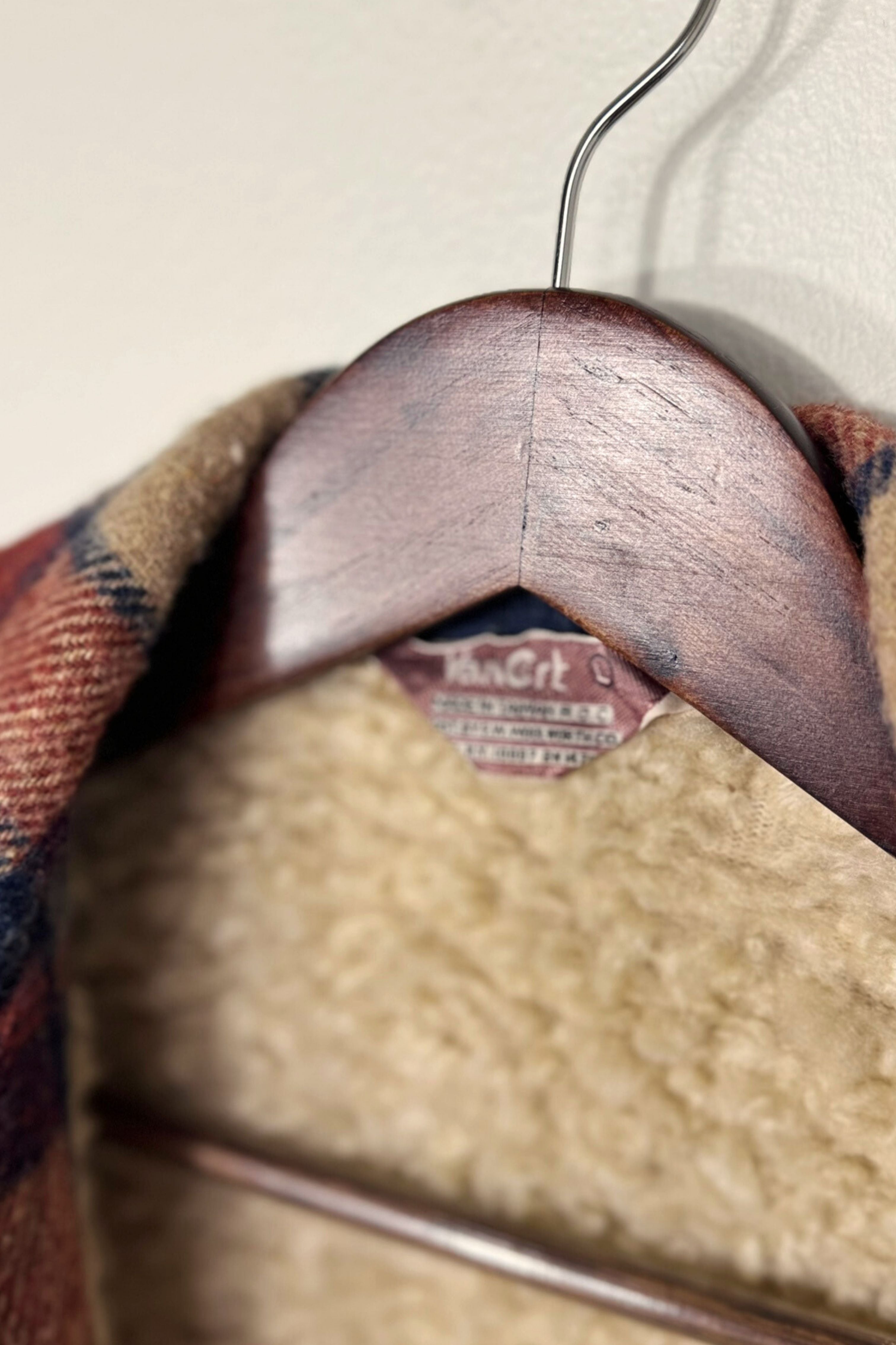 Veste surchemise en laine à carreaux