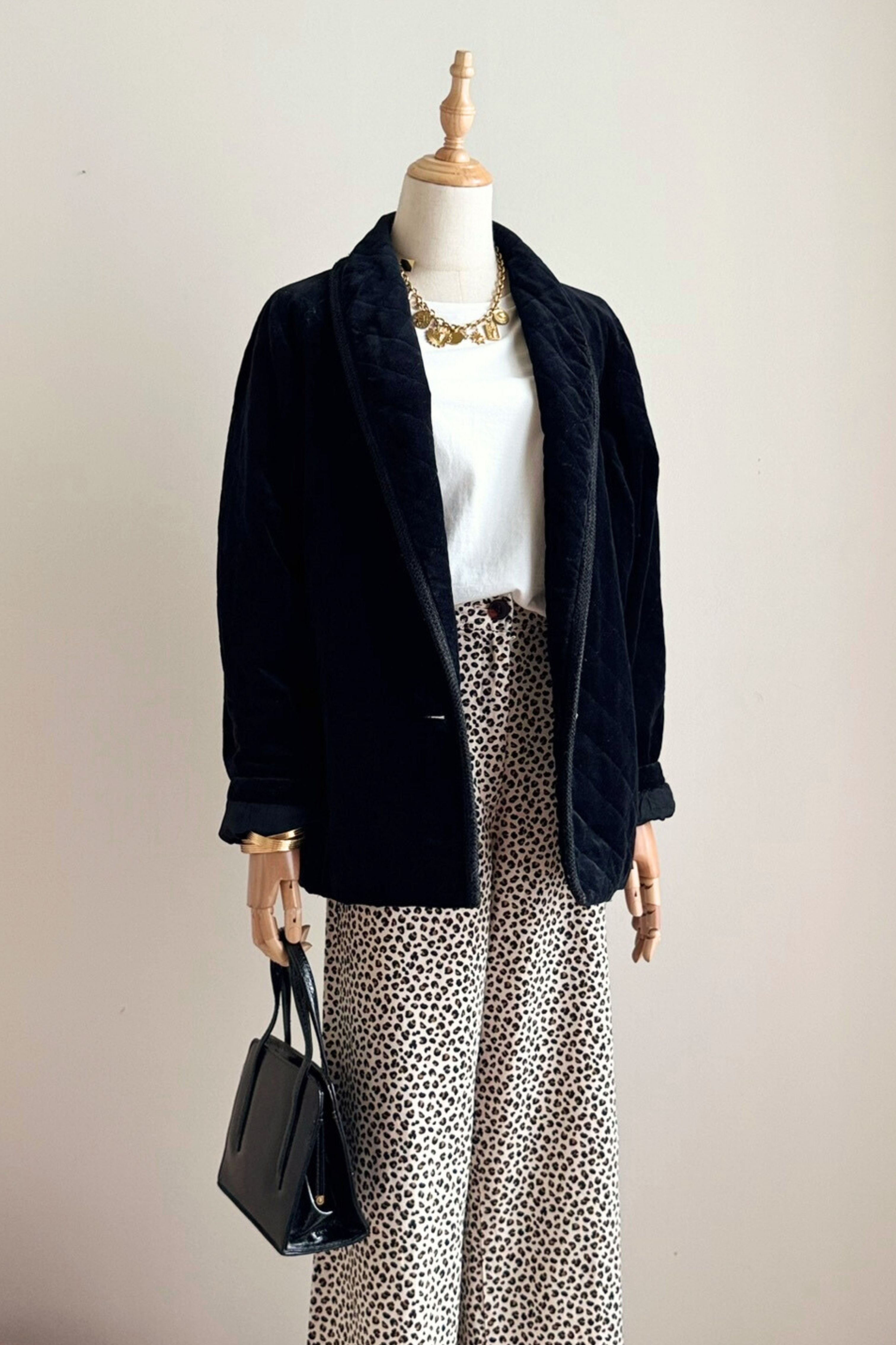 Green and black checked wool jacket