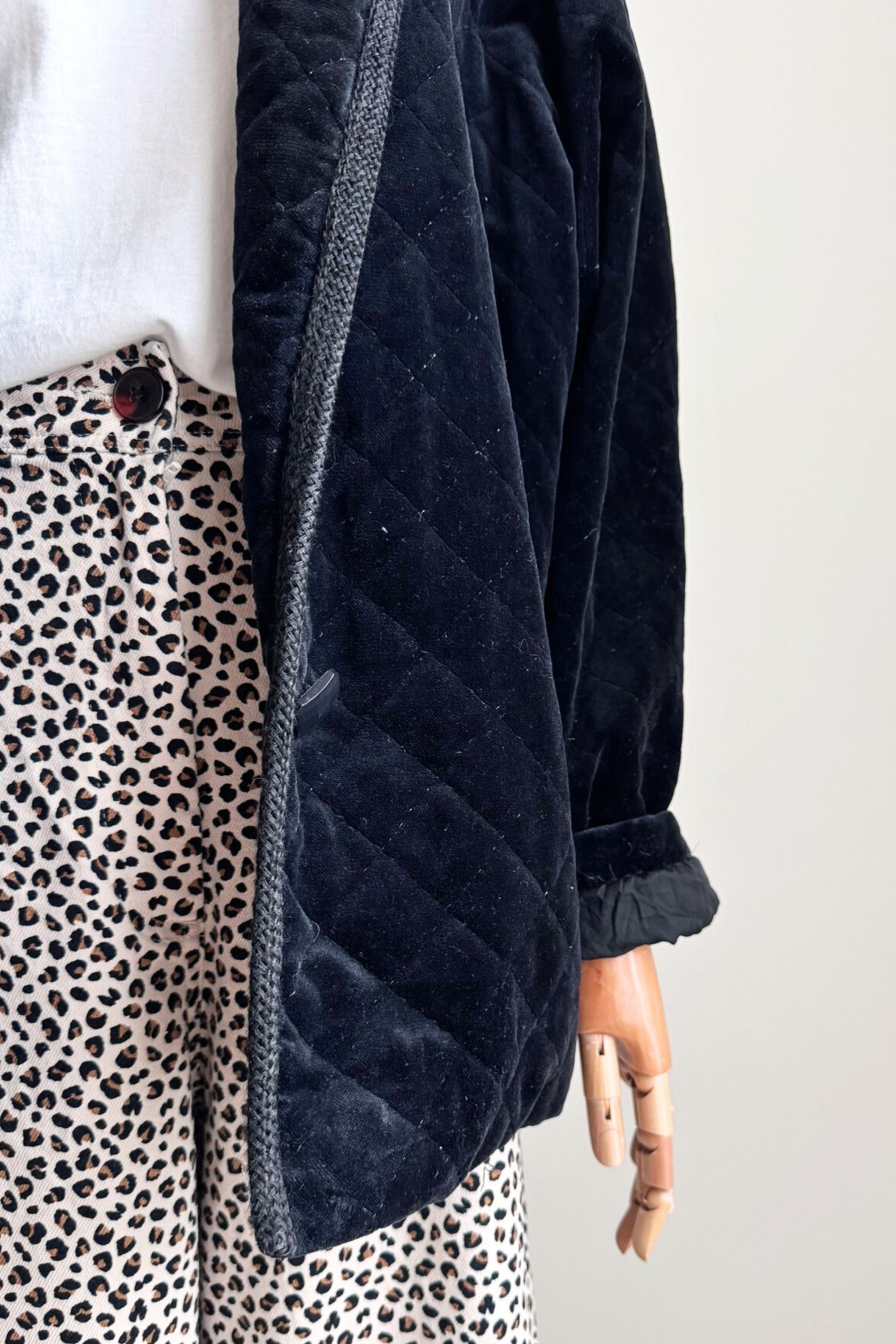 Green and black checked wool jacket