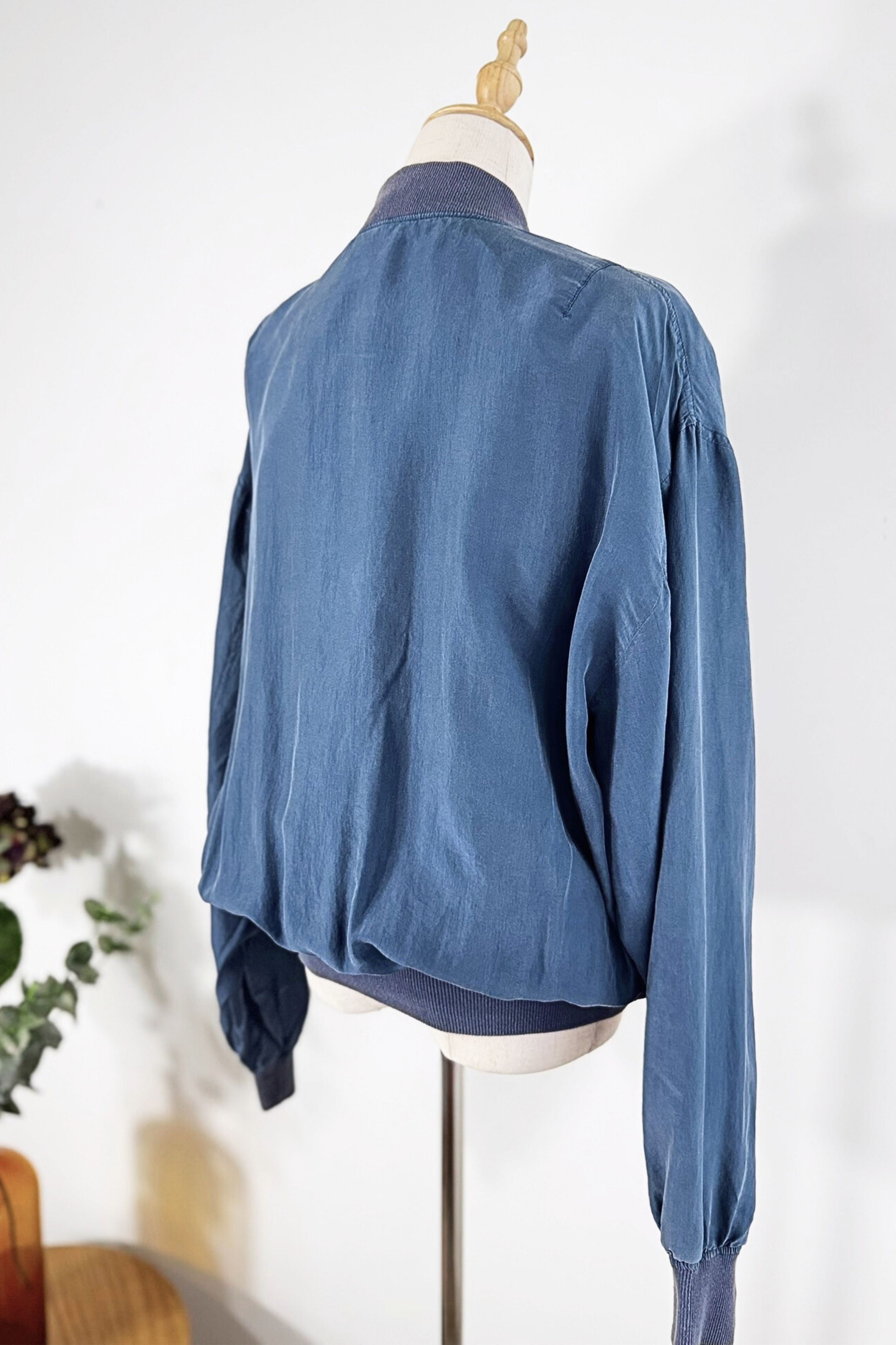 Pink silk bomber jacket