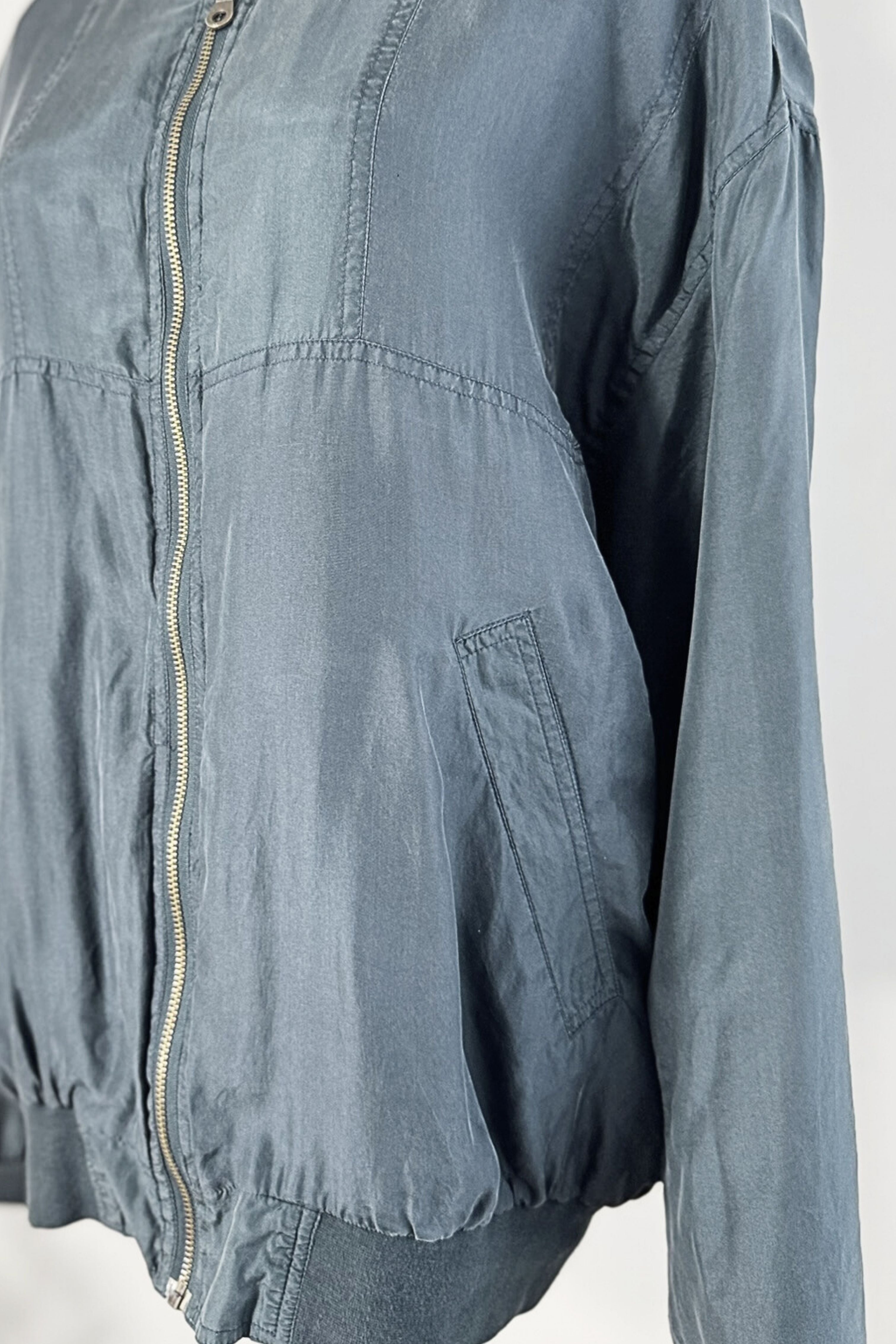 Pink silk bomber jacket