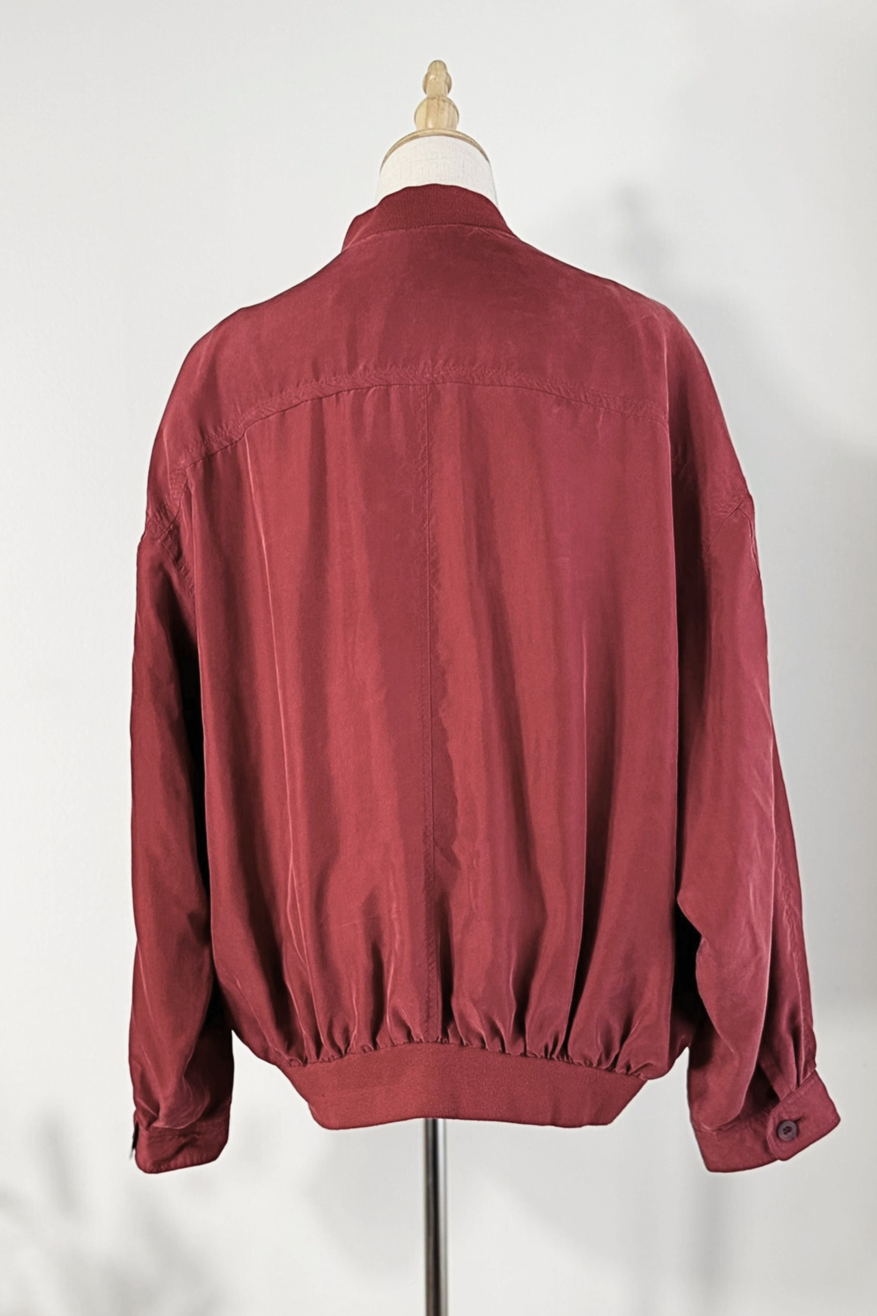 Pink silk bomber jacket