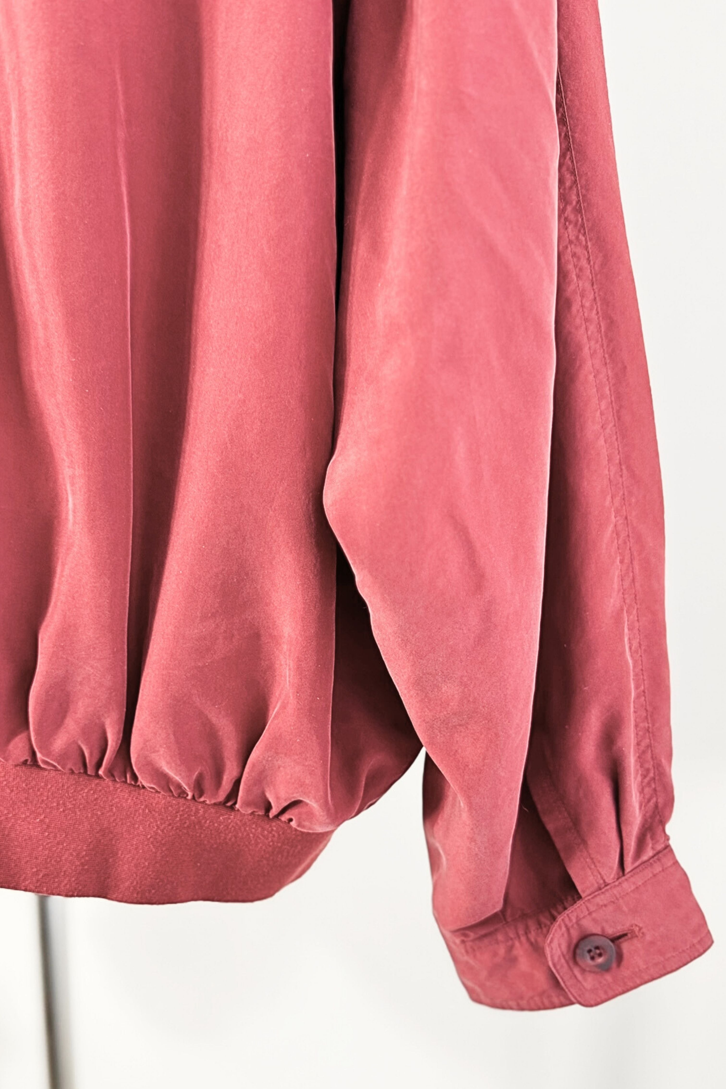 Pink silk bomber jacket