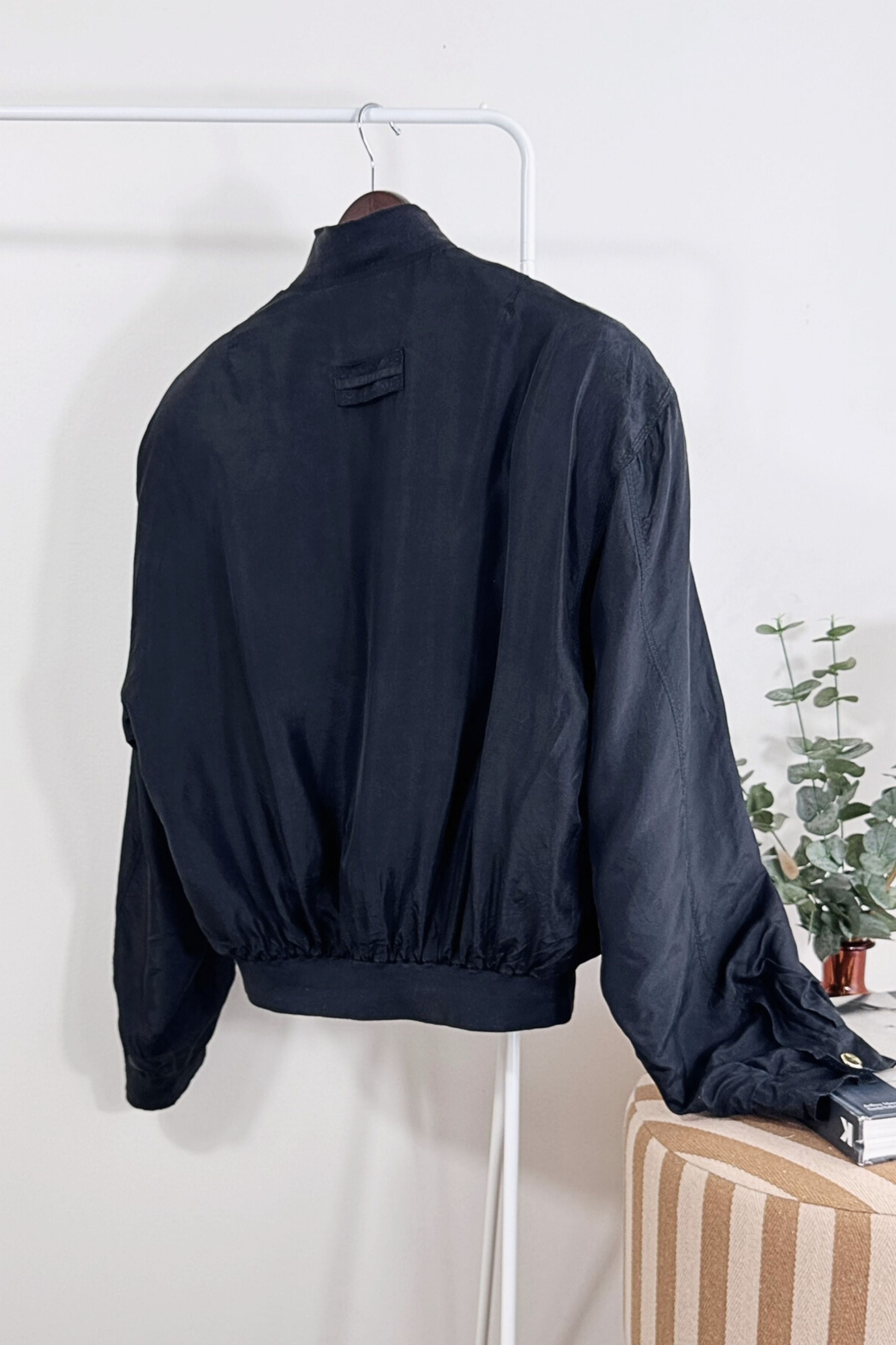 Veste bomber soie 90s noire