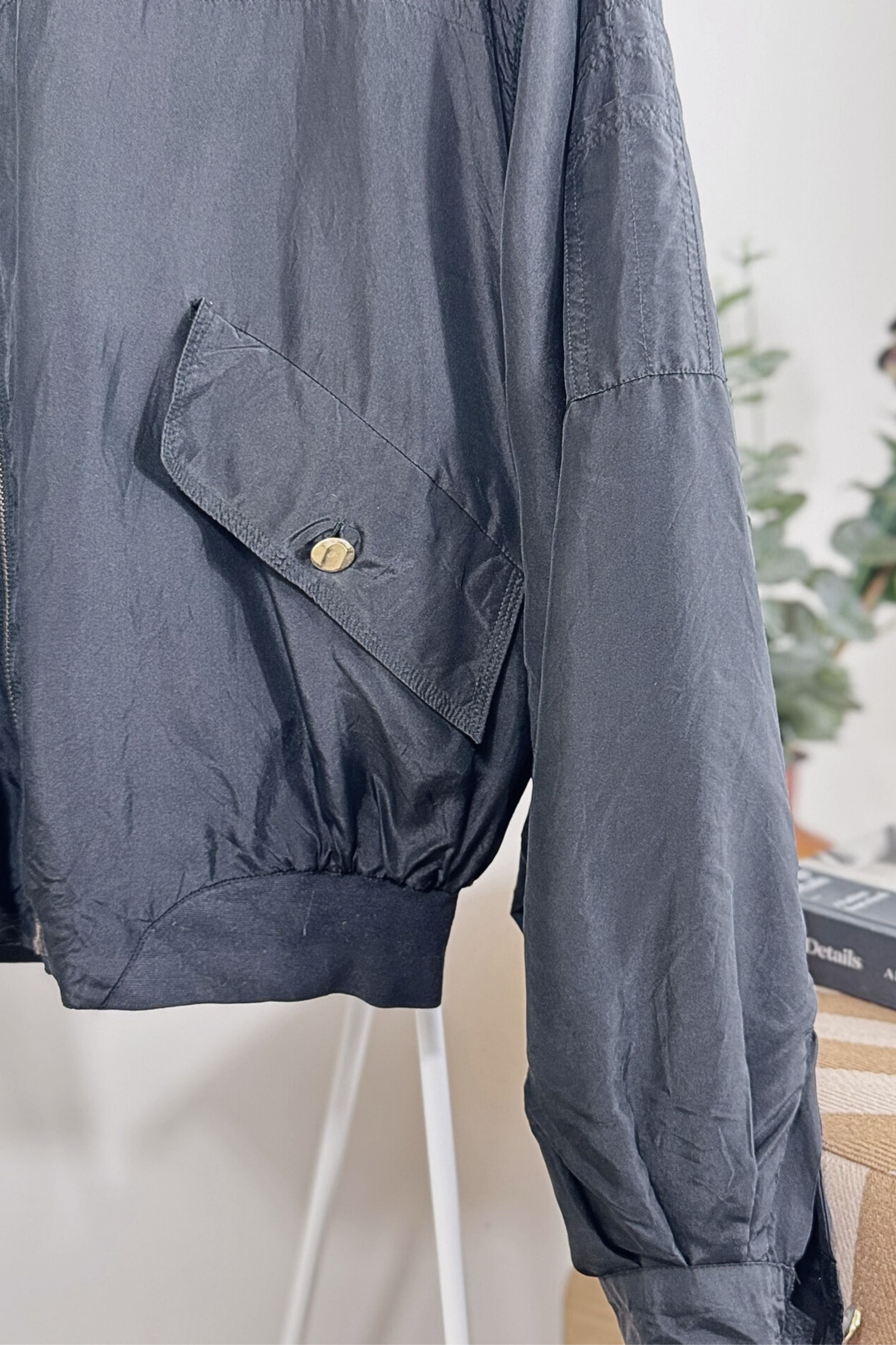 Veste bomber soie 90s noire