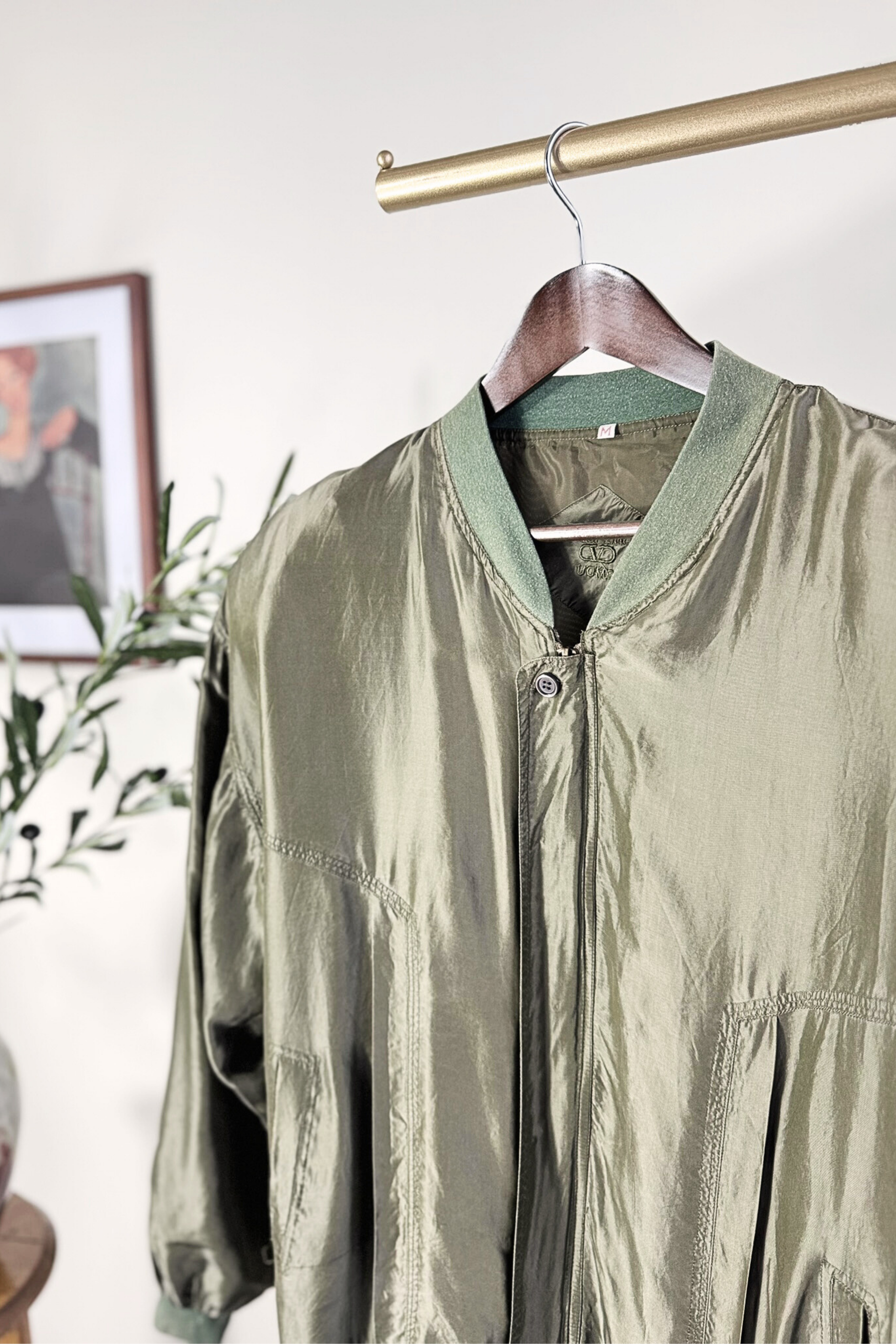 Pink silk bomber jacket
