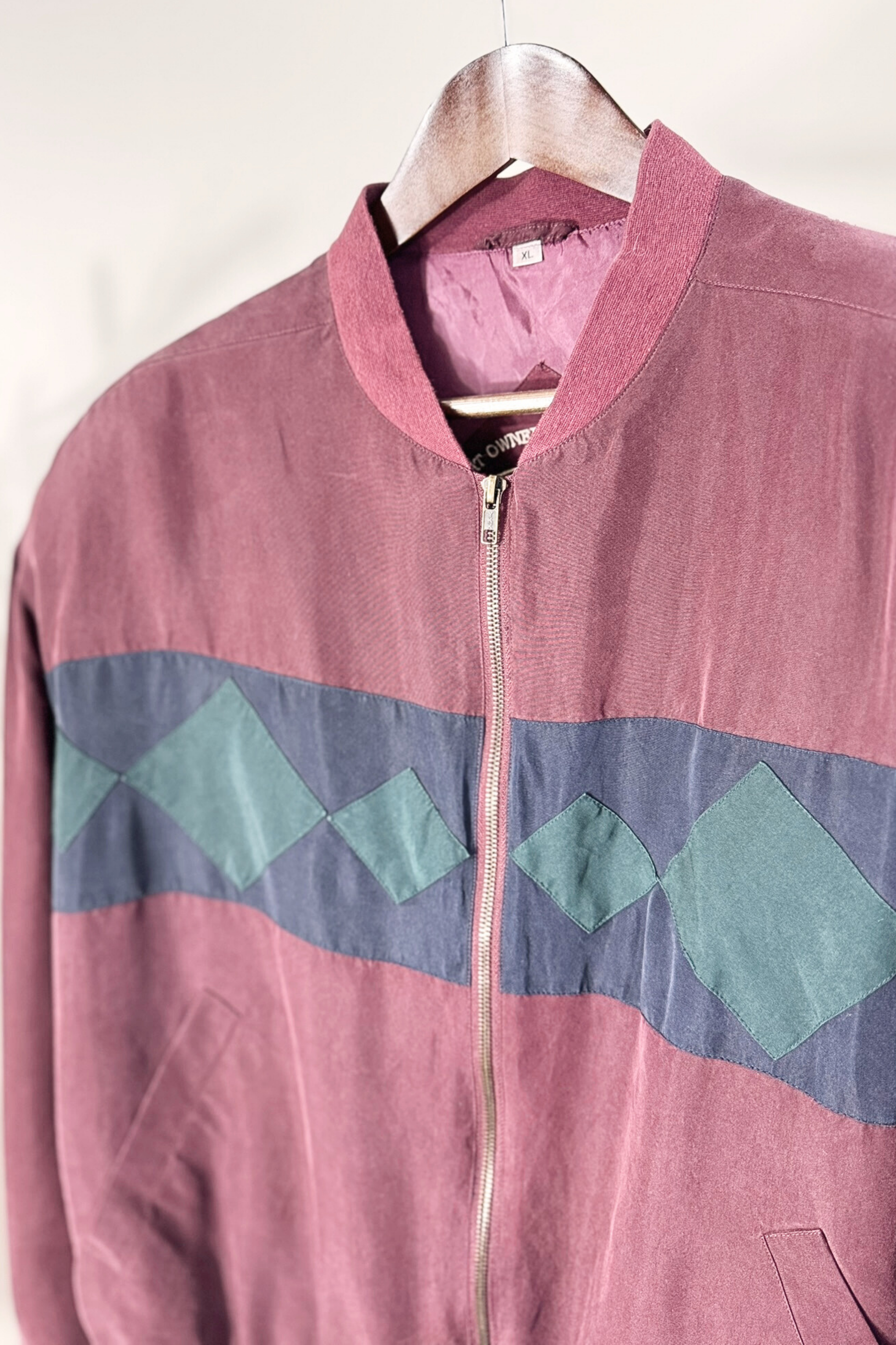 Pink silk bomber jacket