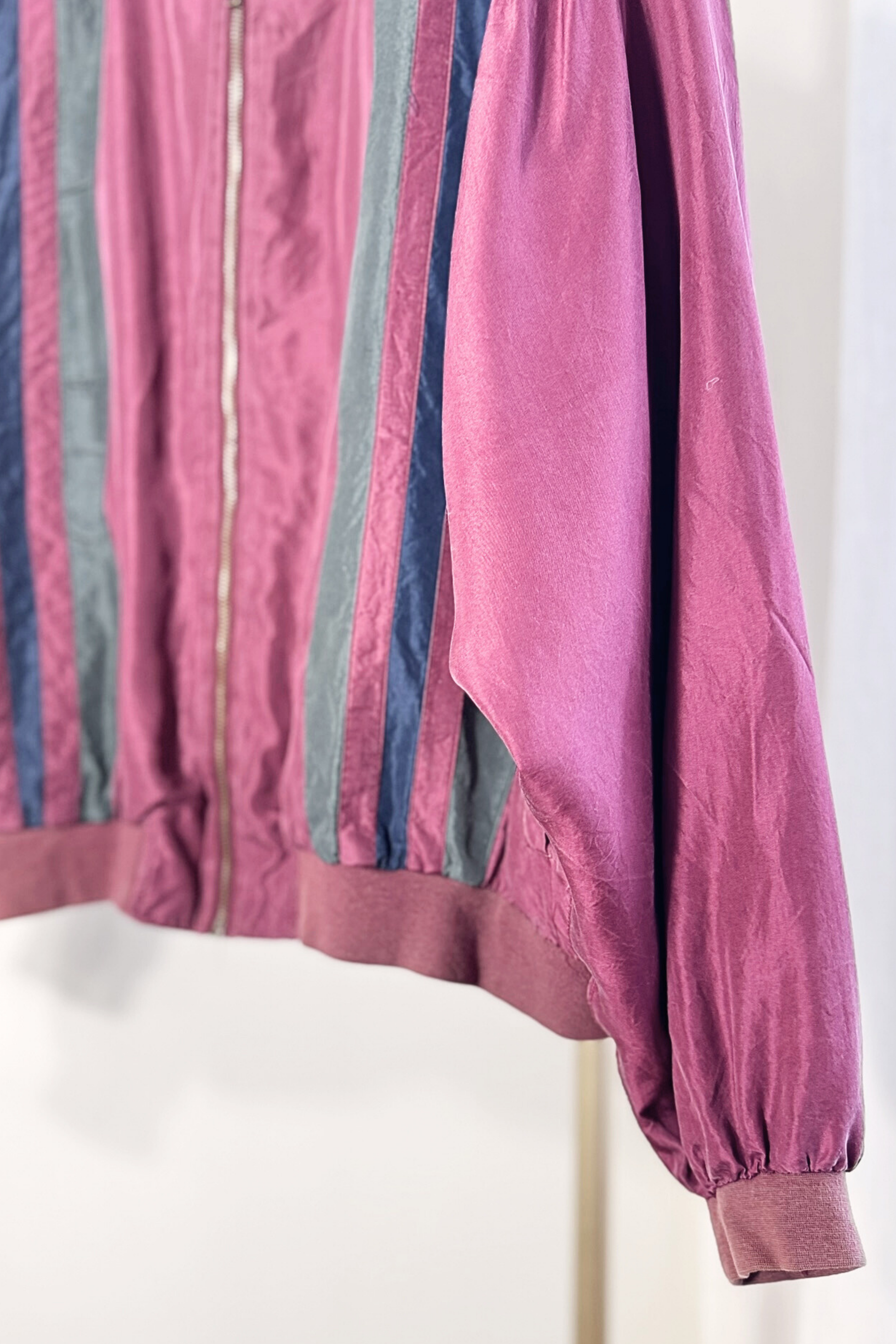 Pink silk bomber jacket
