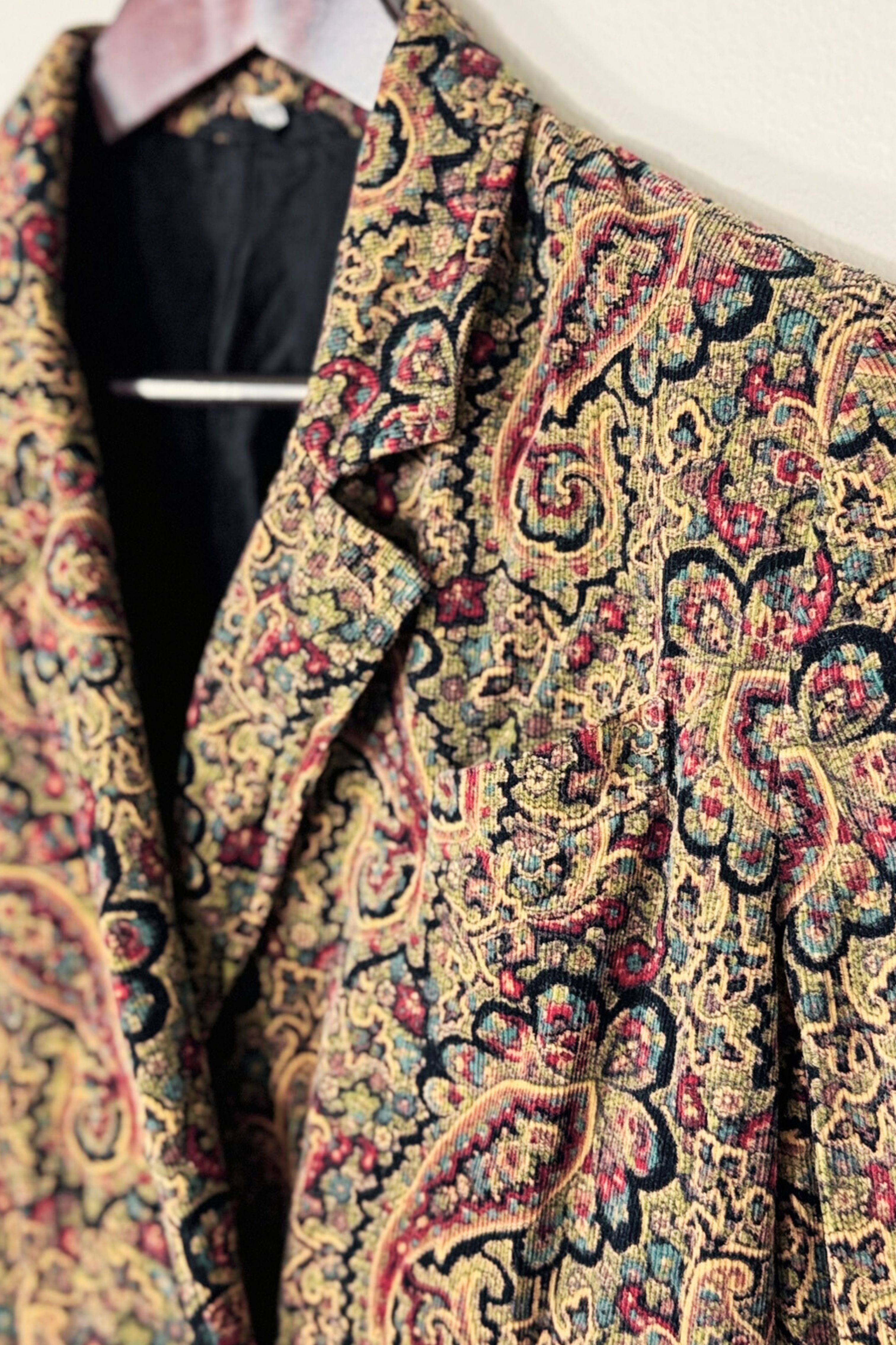 Veste de tailleur velours côtelé paisley