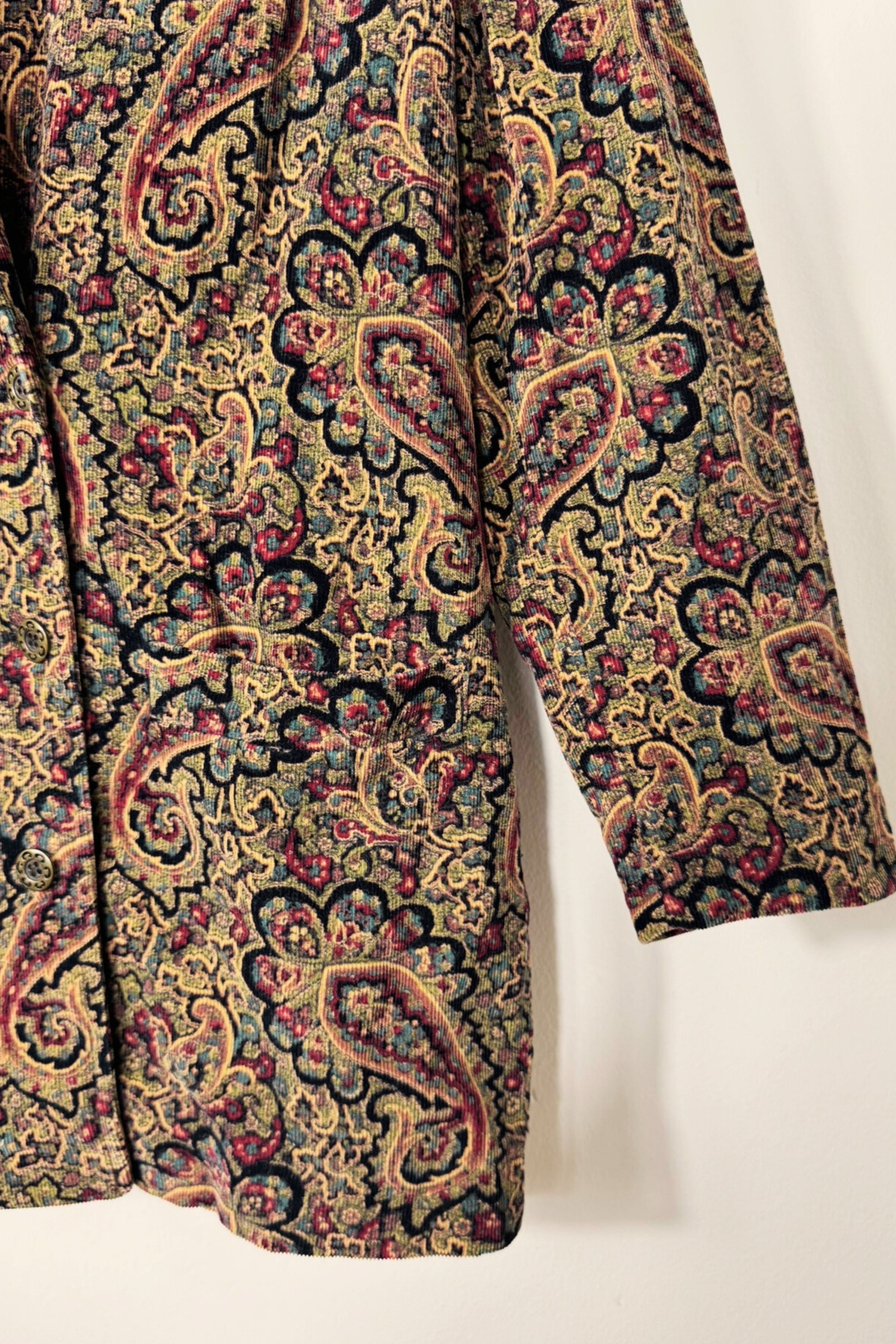 Veste de tailleur velours côtelé paisley