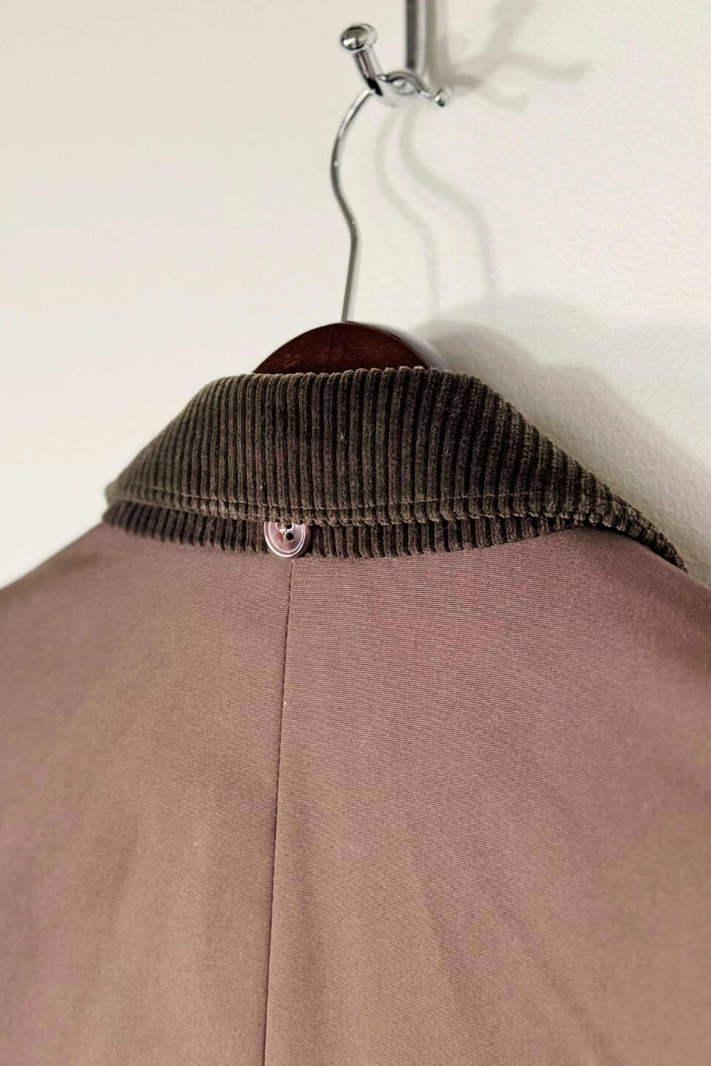 Trench trapèze col velours marron