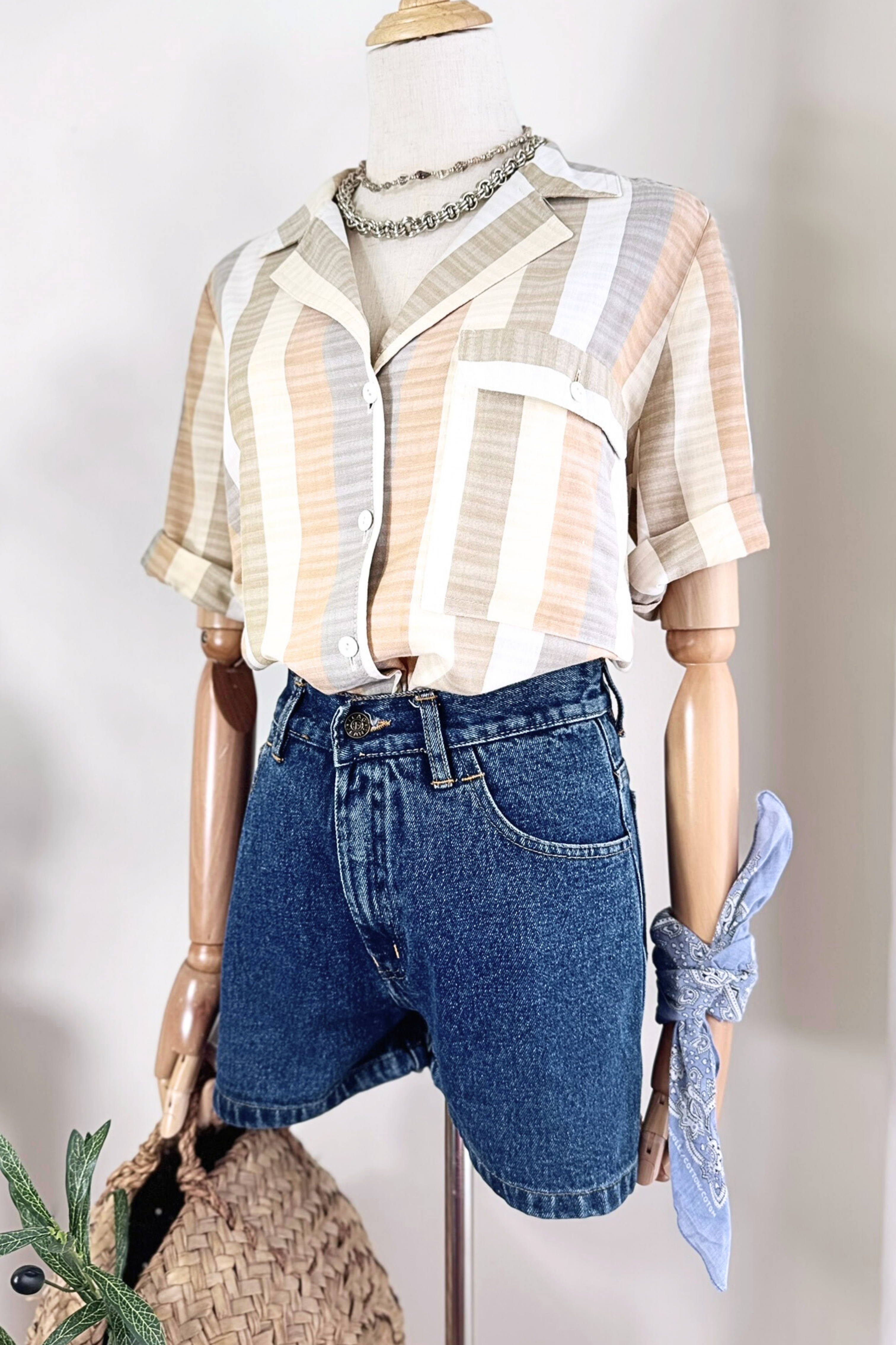 Short en jeans court denim brut