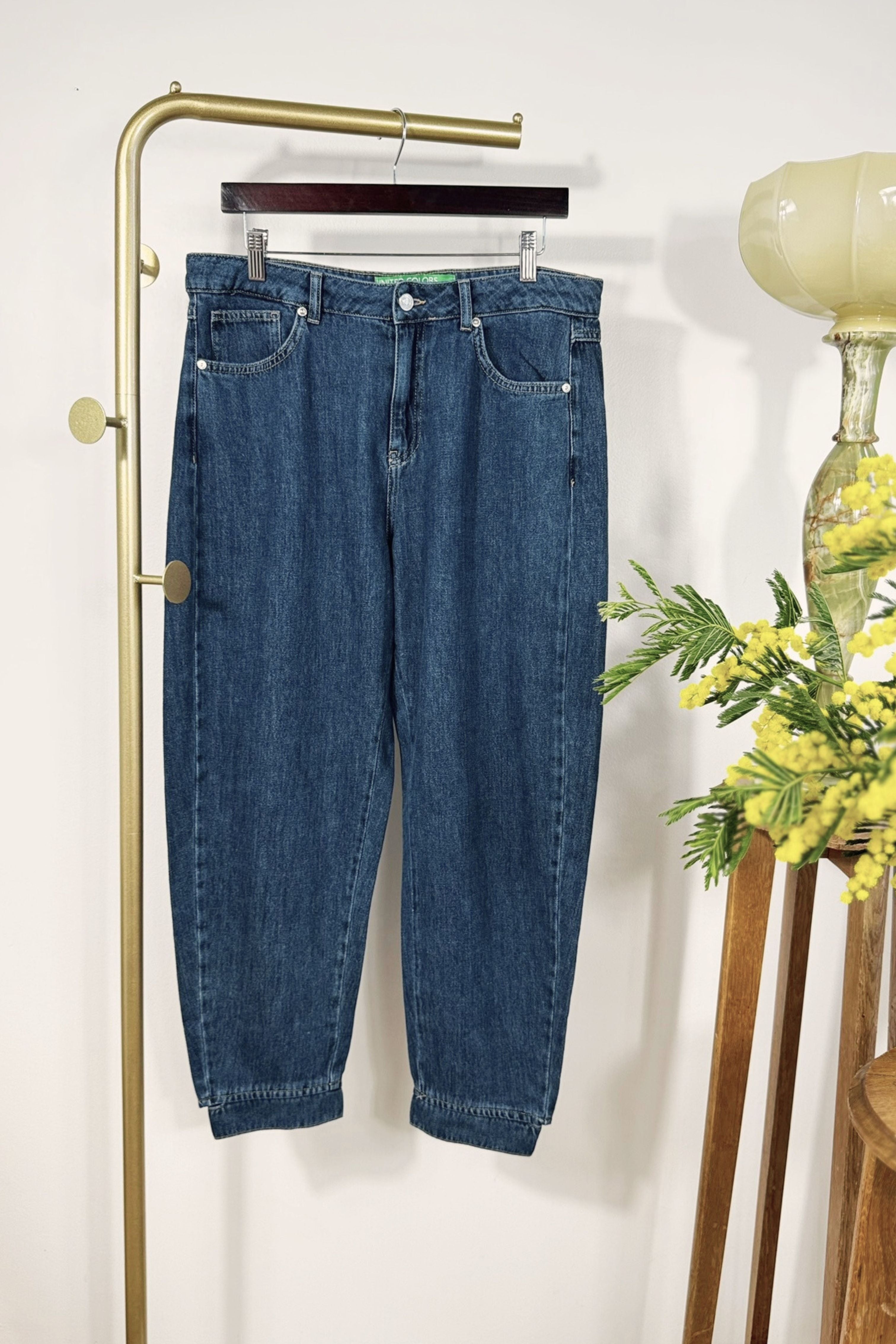 Jeans Benetton fluffy bleu moyen