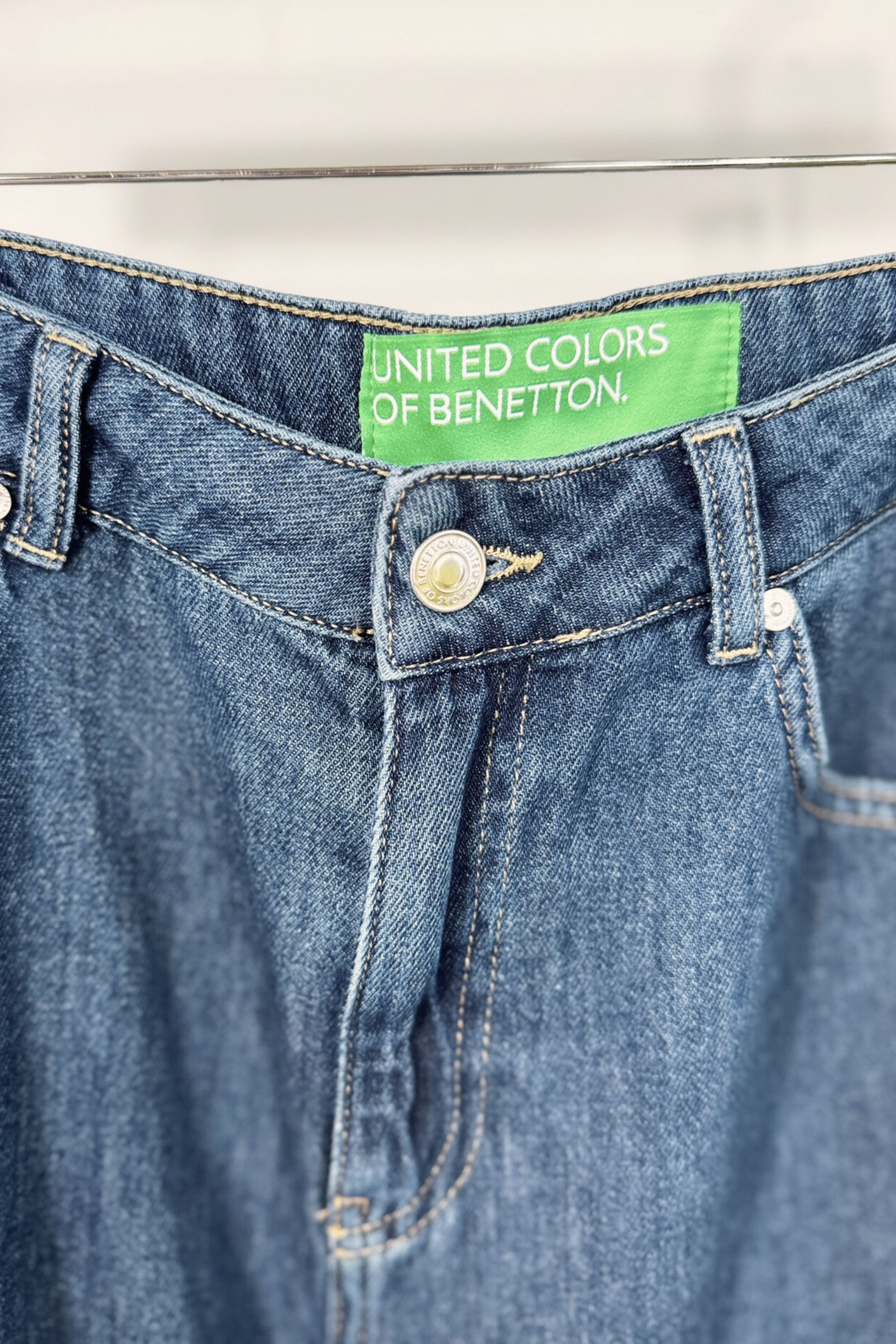 Jeans Benetton fluffy bleu moyen