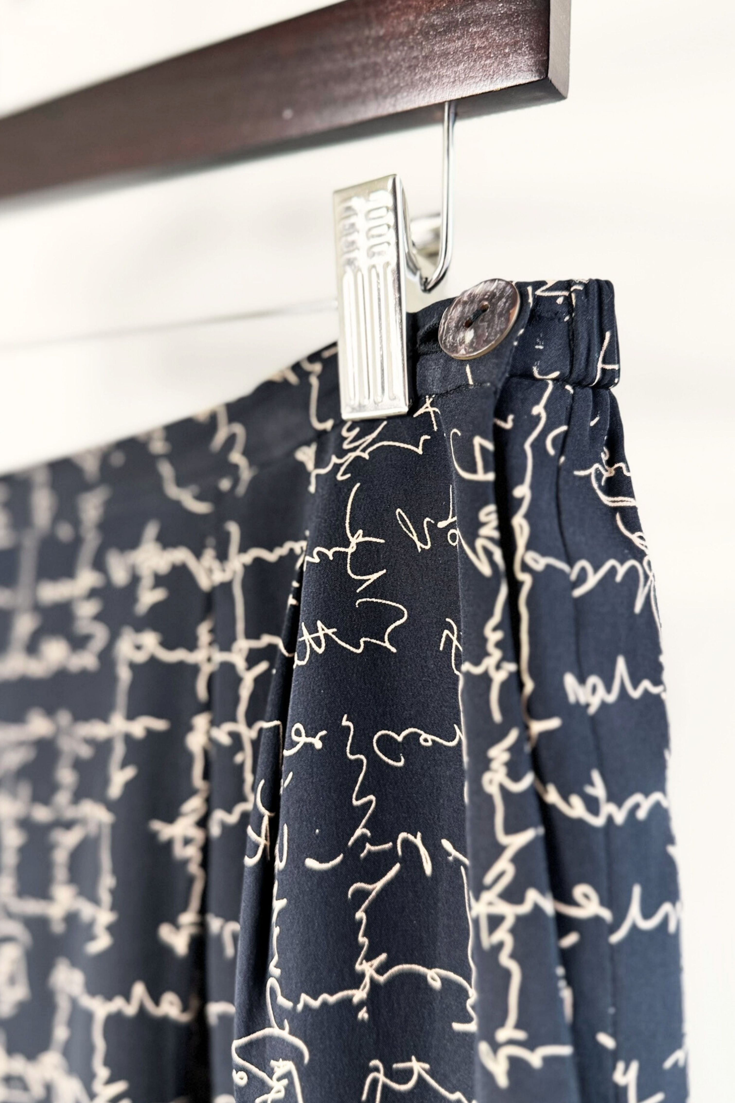 Pantalon large en soie noir