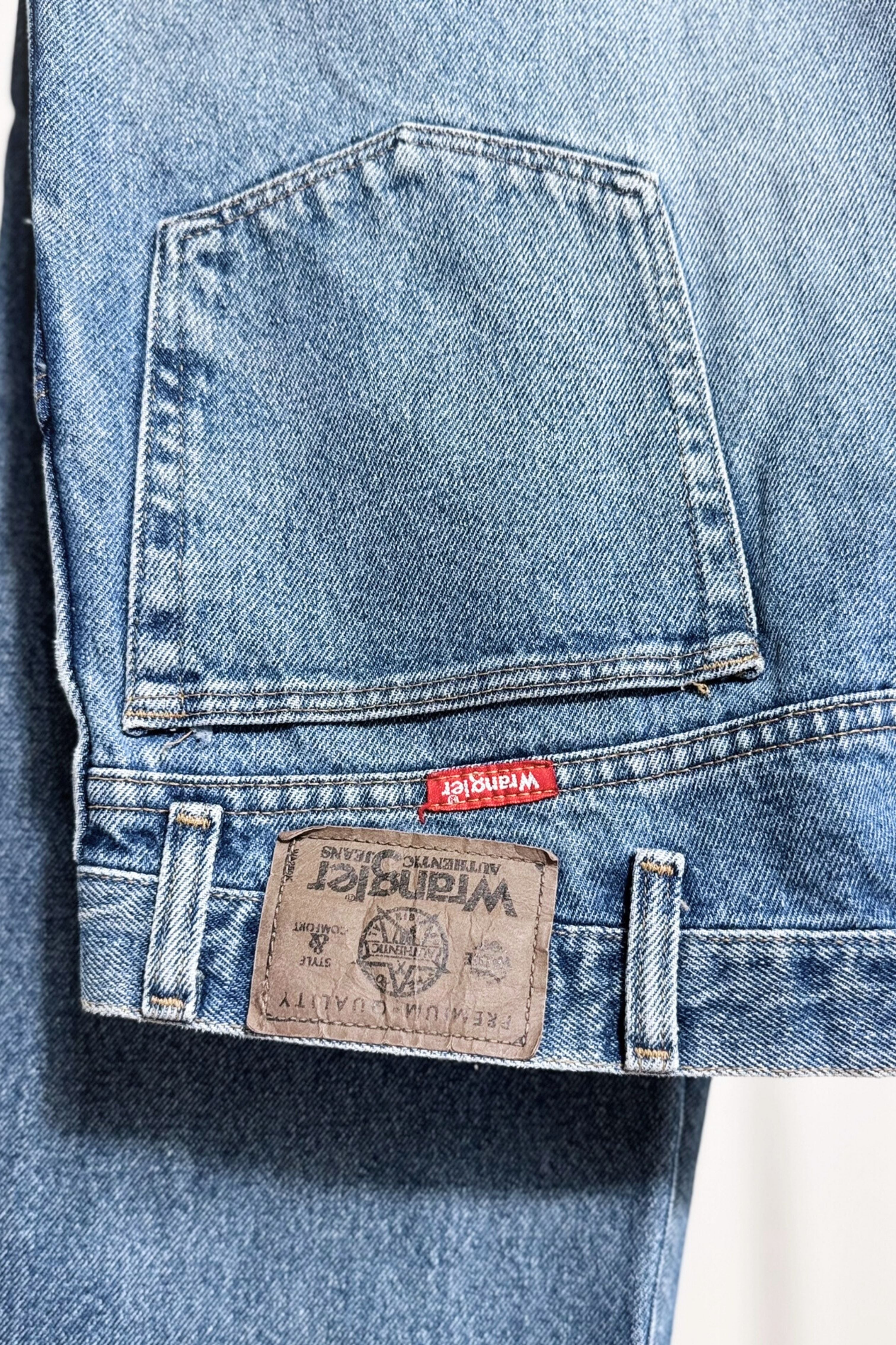 Green checked straight jeans