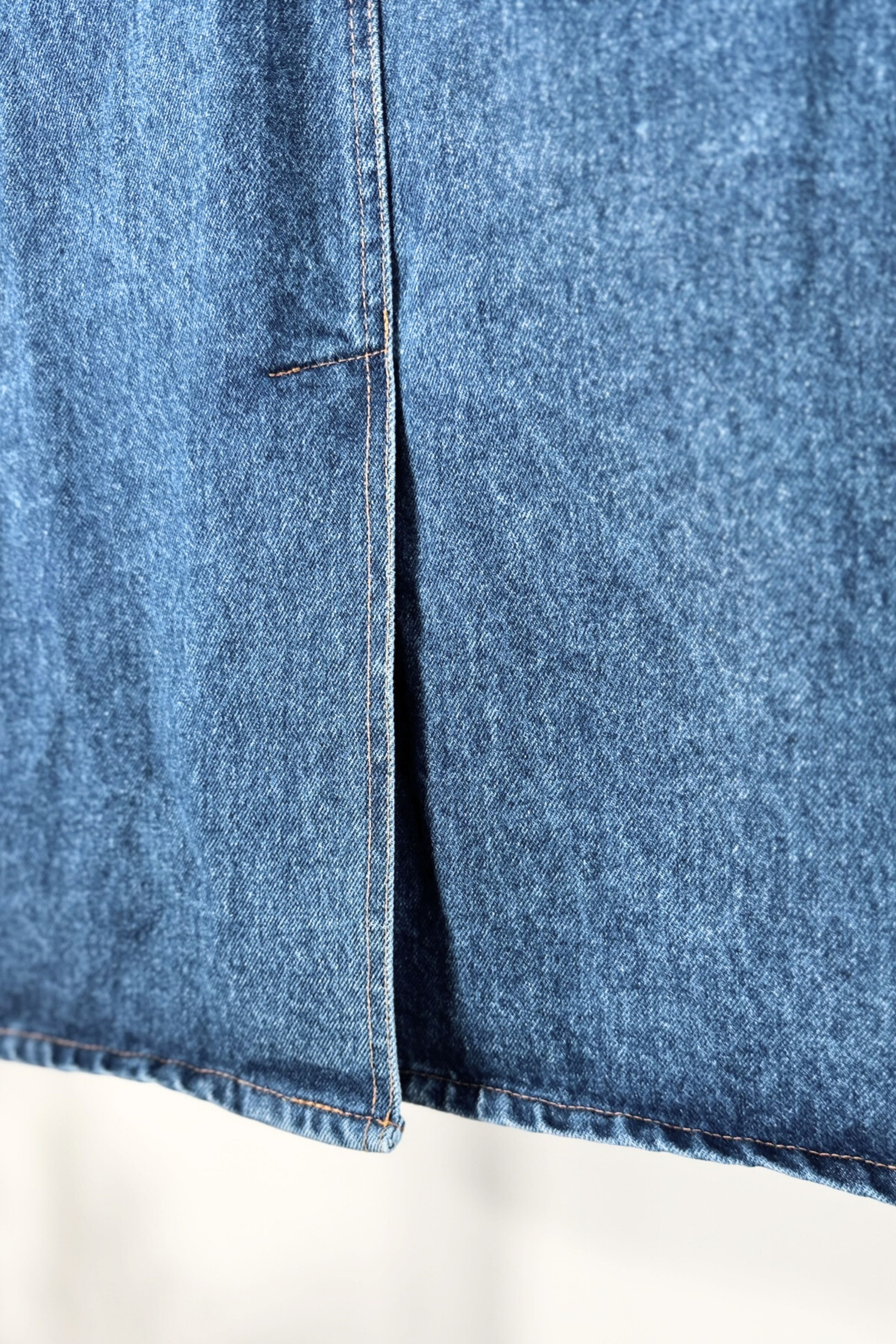 Navy cotton pencil skirt