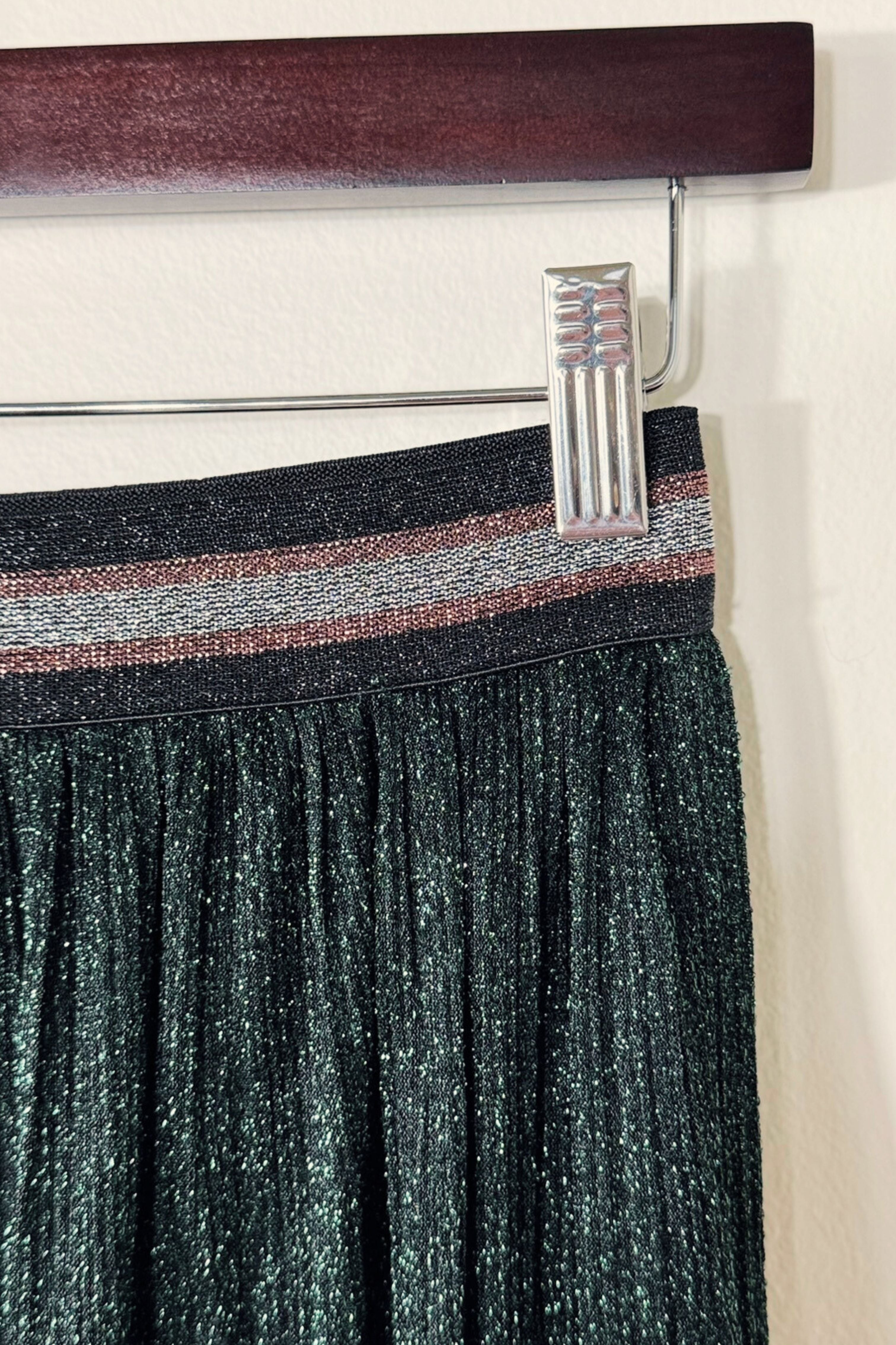 Gold straight midi skirt