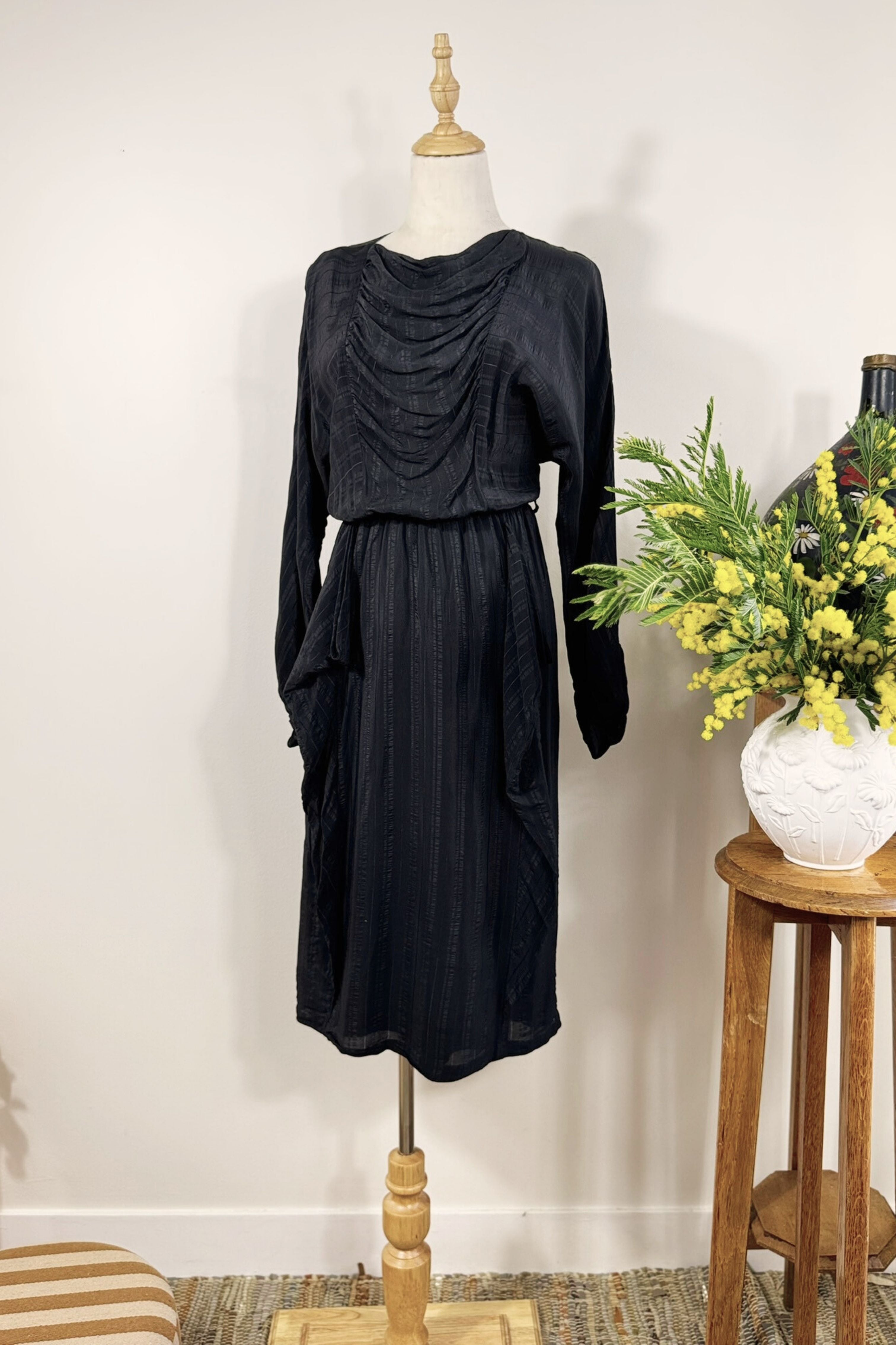 Long black shirt dress