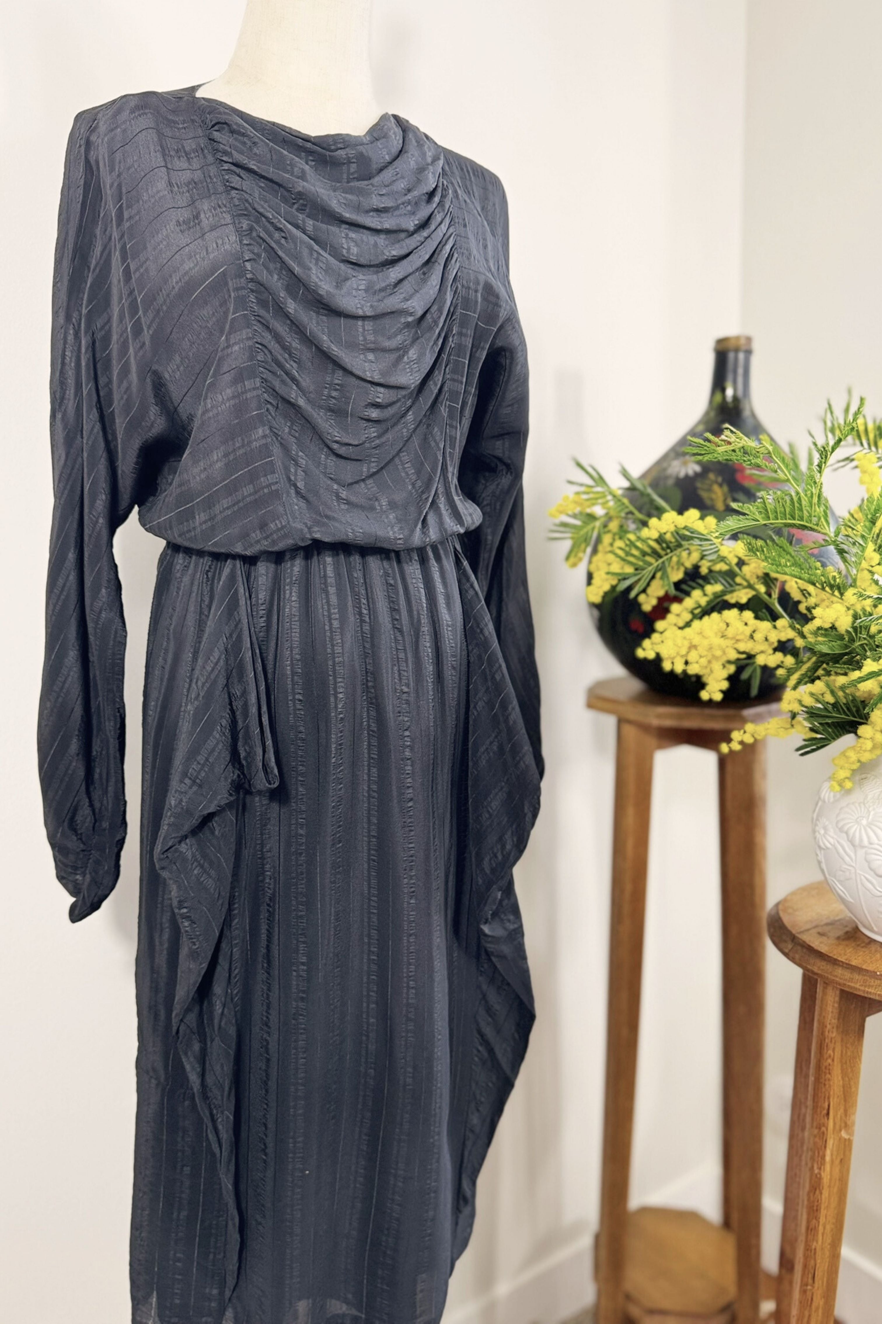 Long black shirt dress