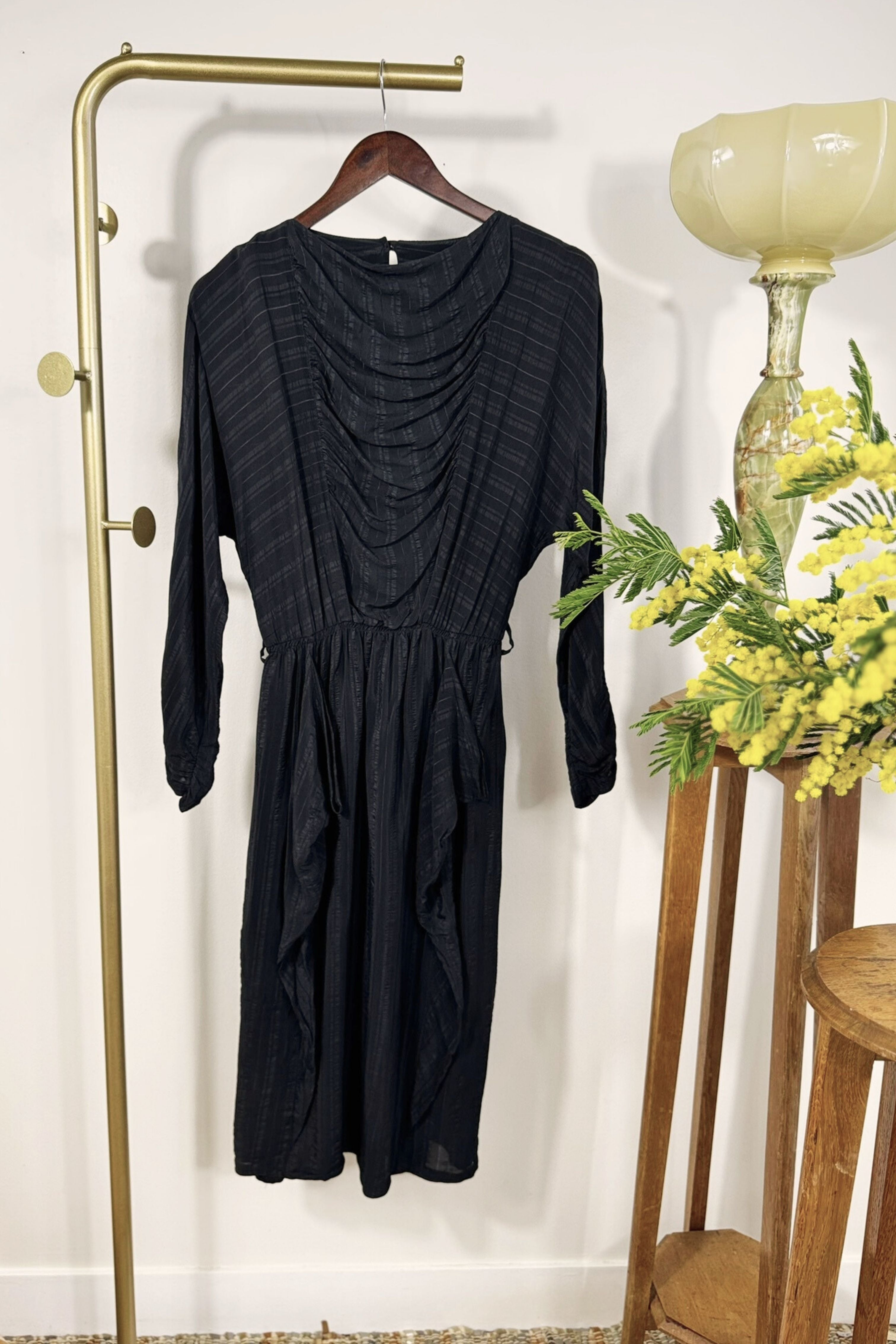 Long black shirt dress