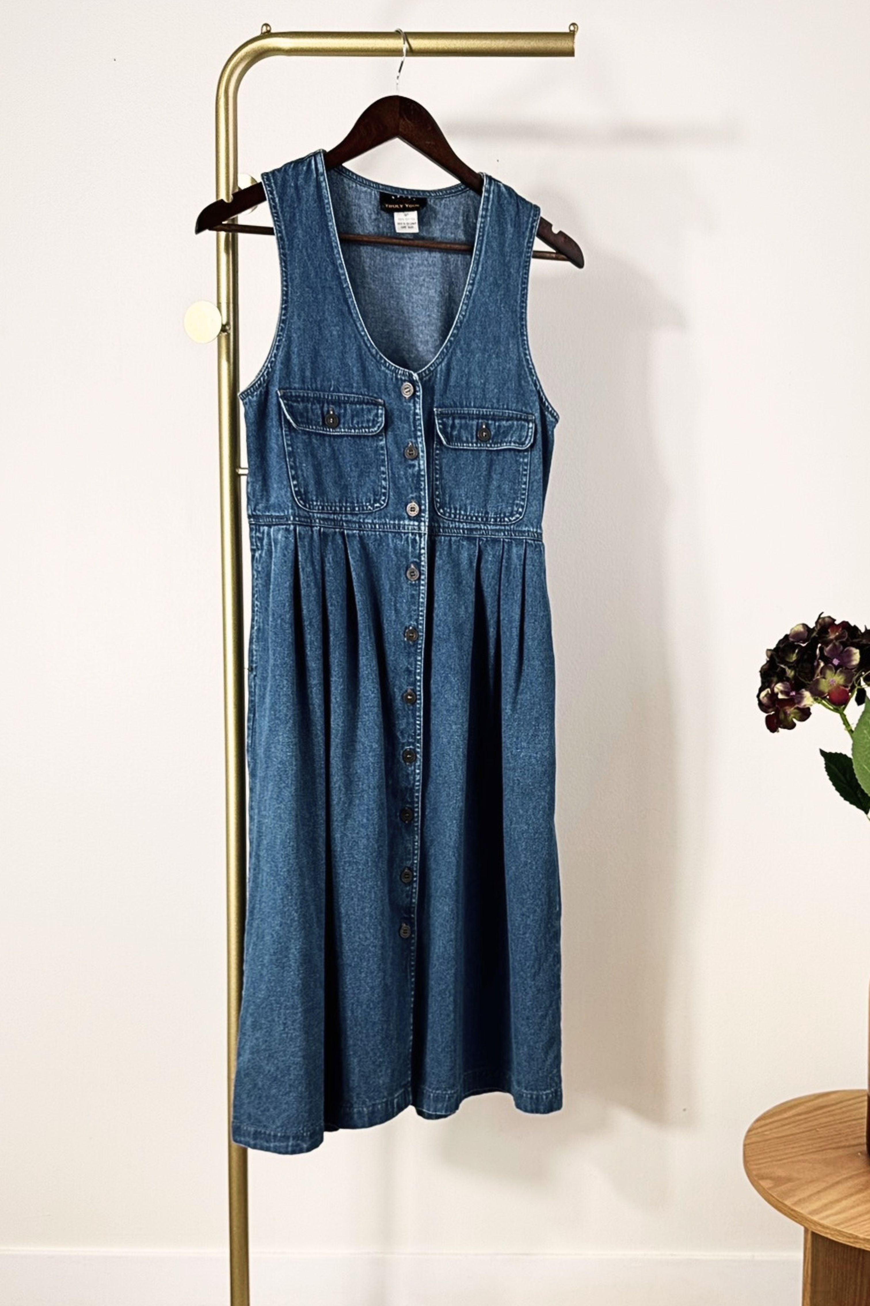 Short blue skater dress