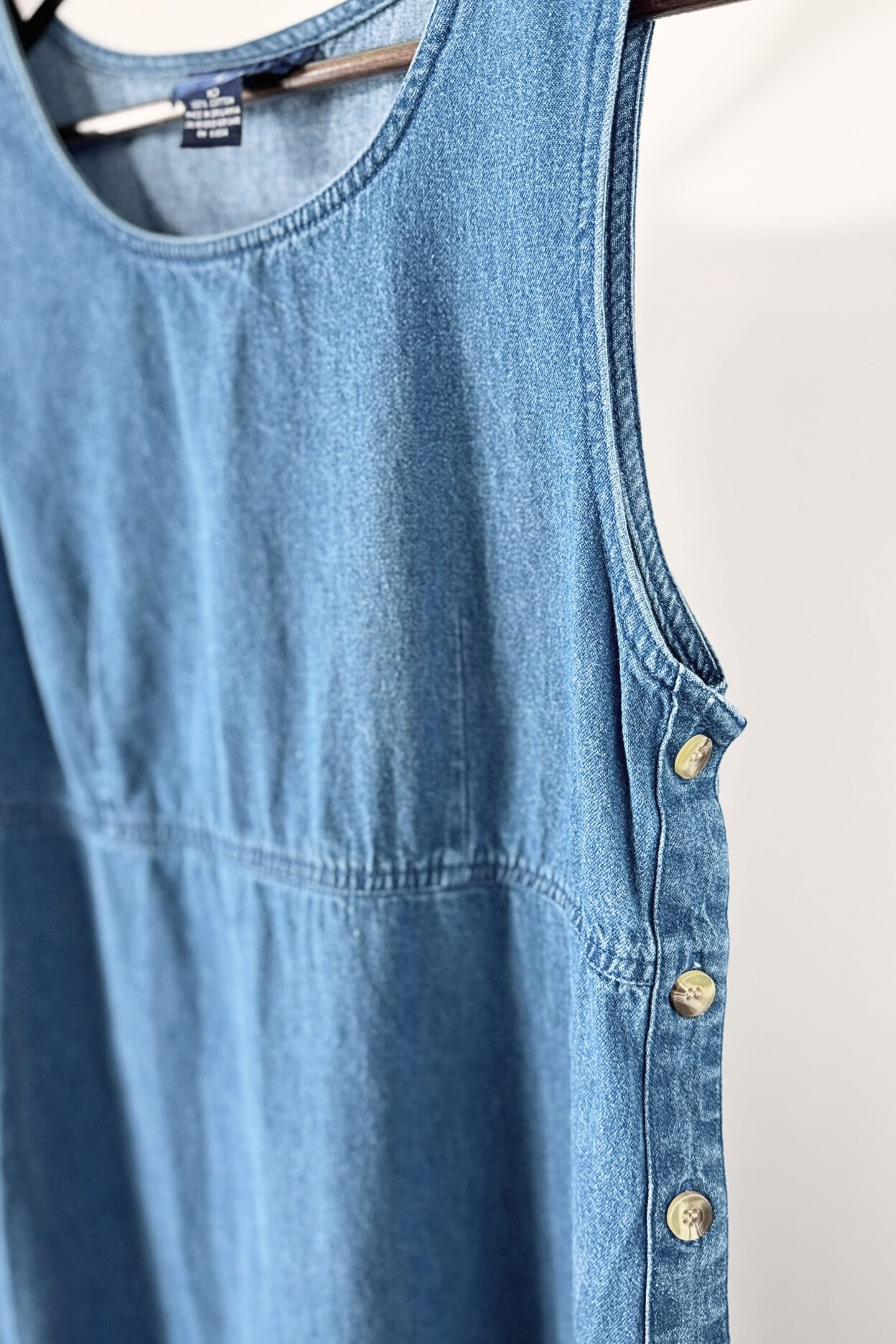 Robe midi boutonnée denim moyen