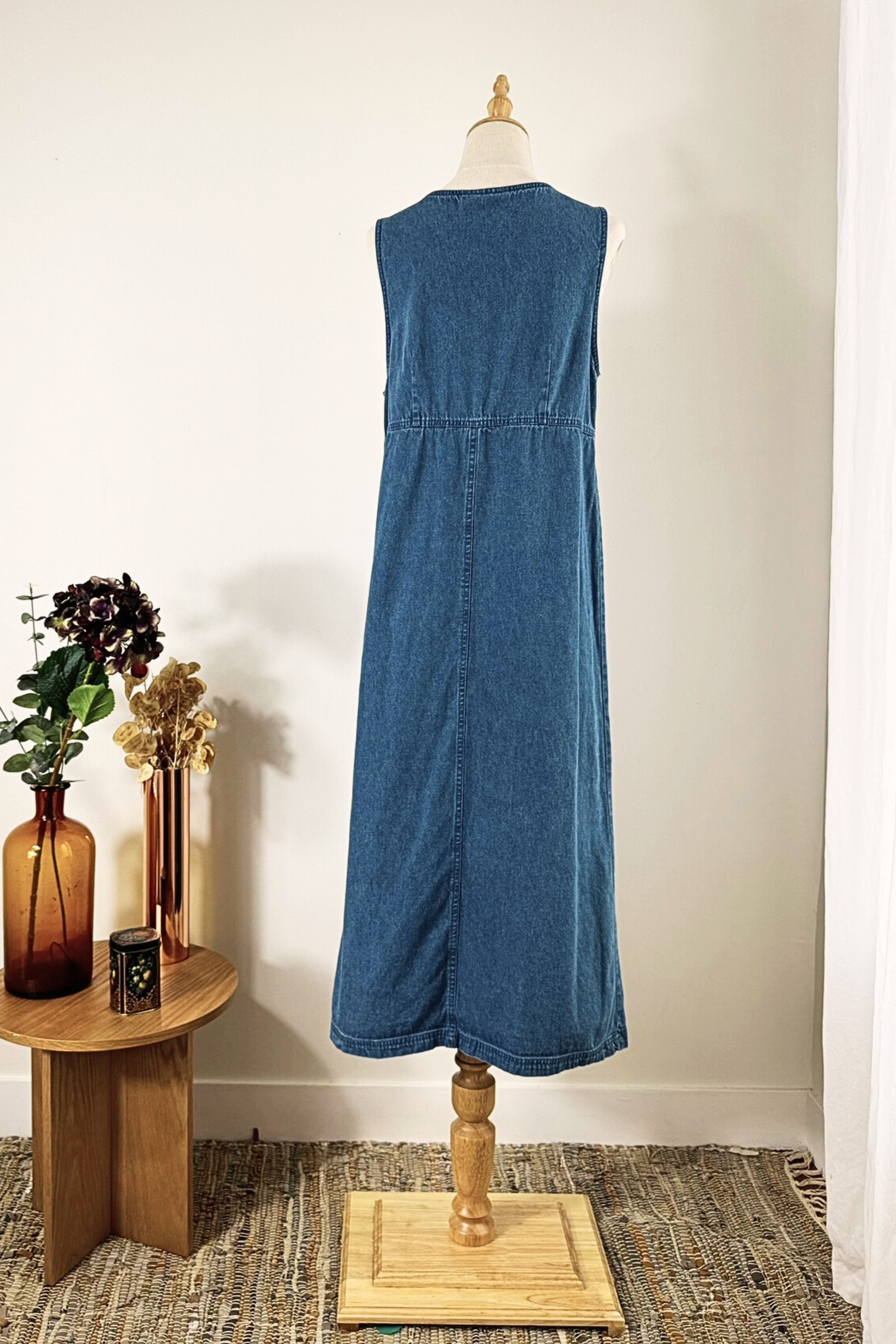 Robe midi boutonnée denim moyen
