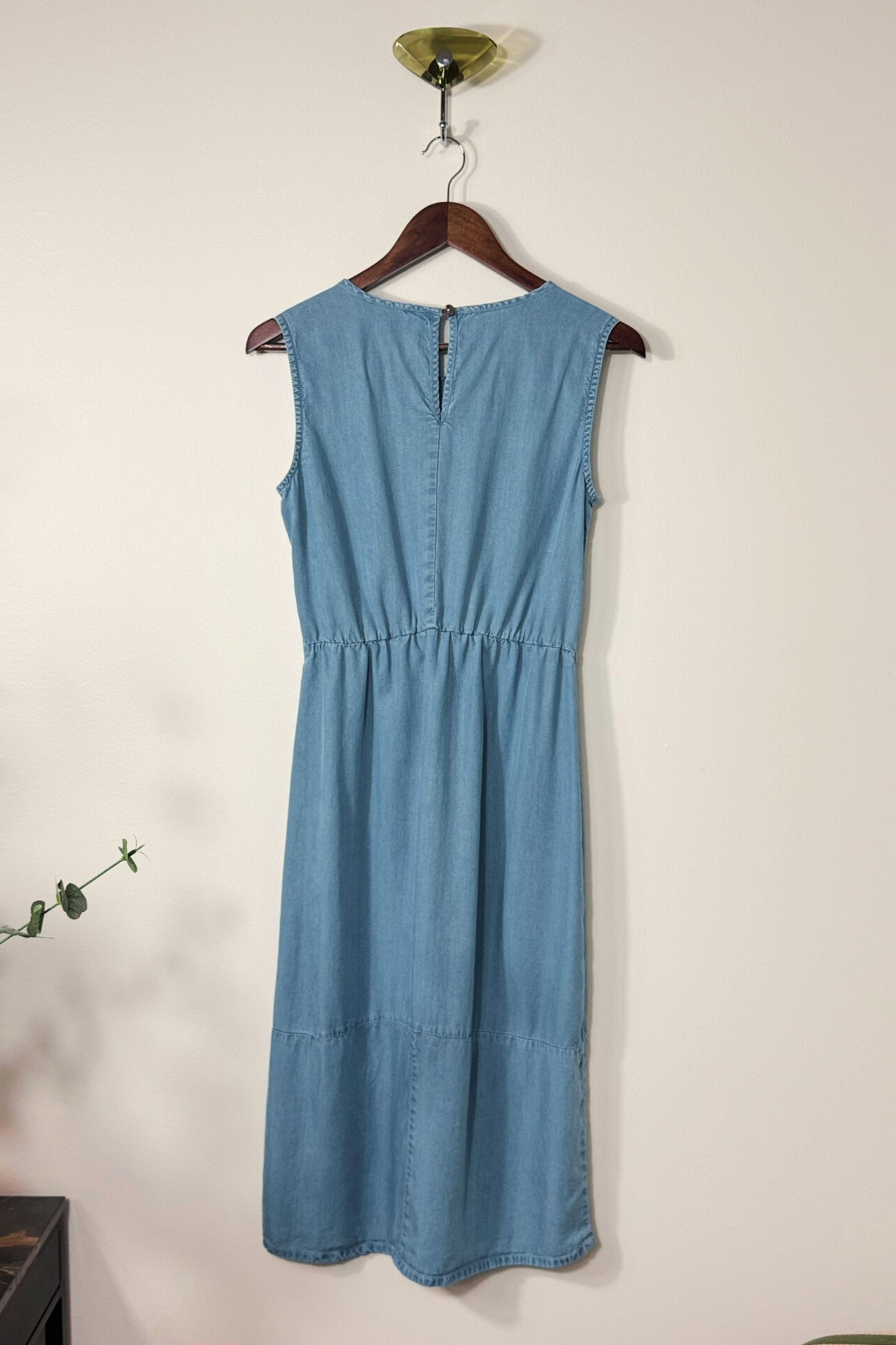Robe midi en chambray bleu