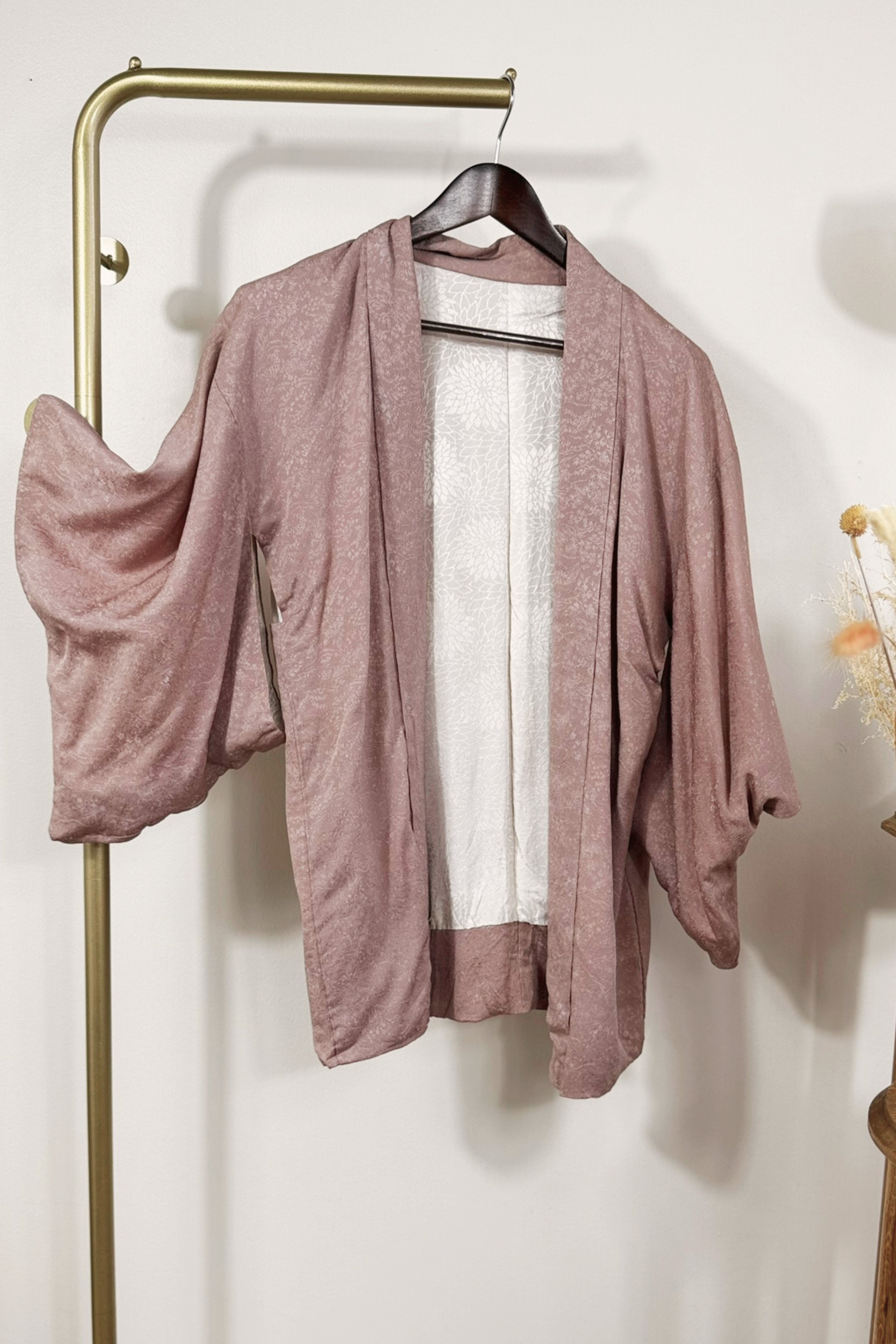 Kimono court vieux rose