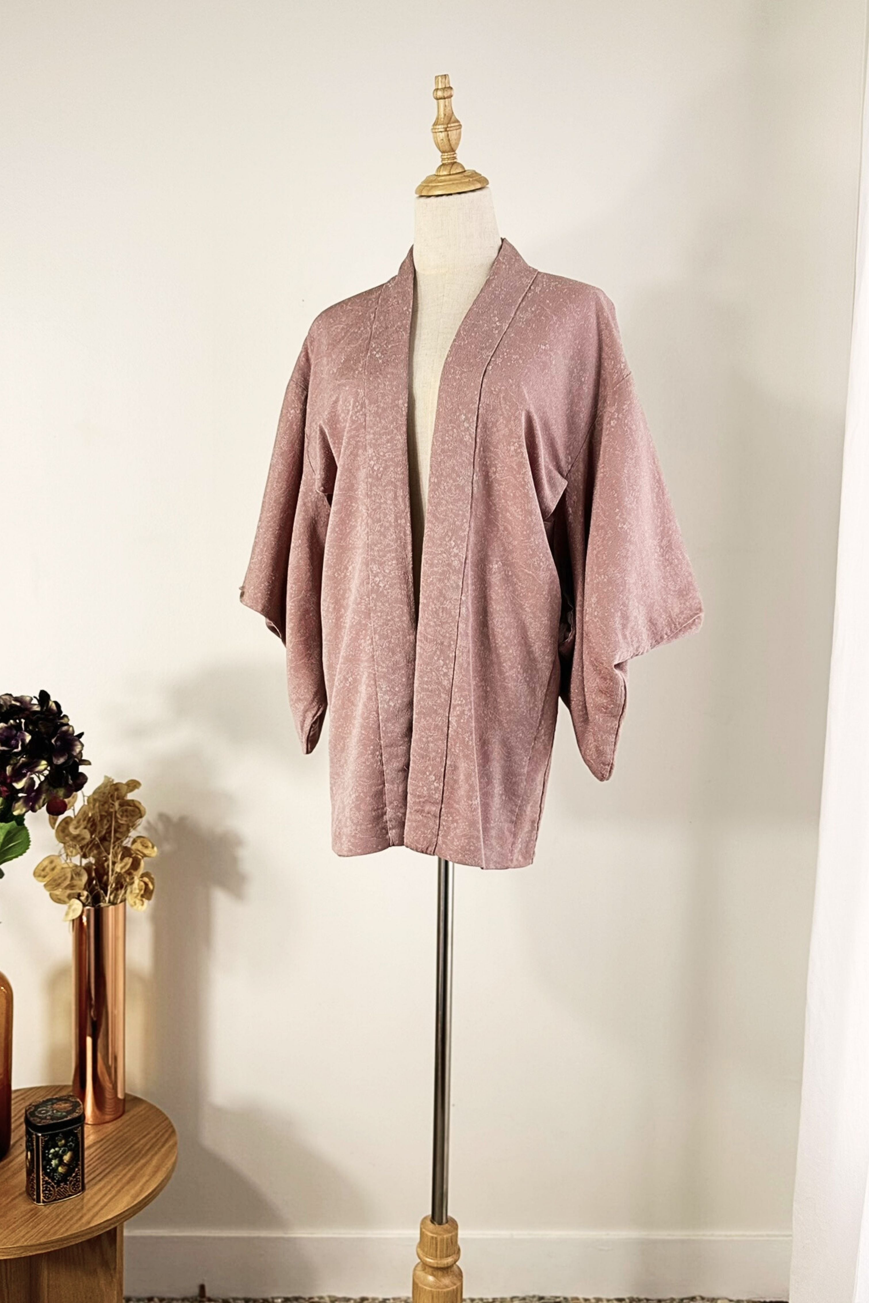 Kimono court vieux rose