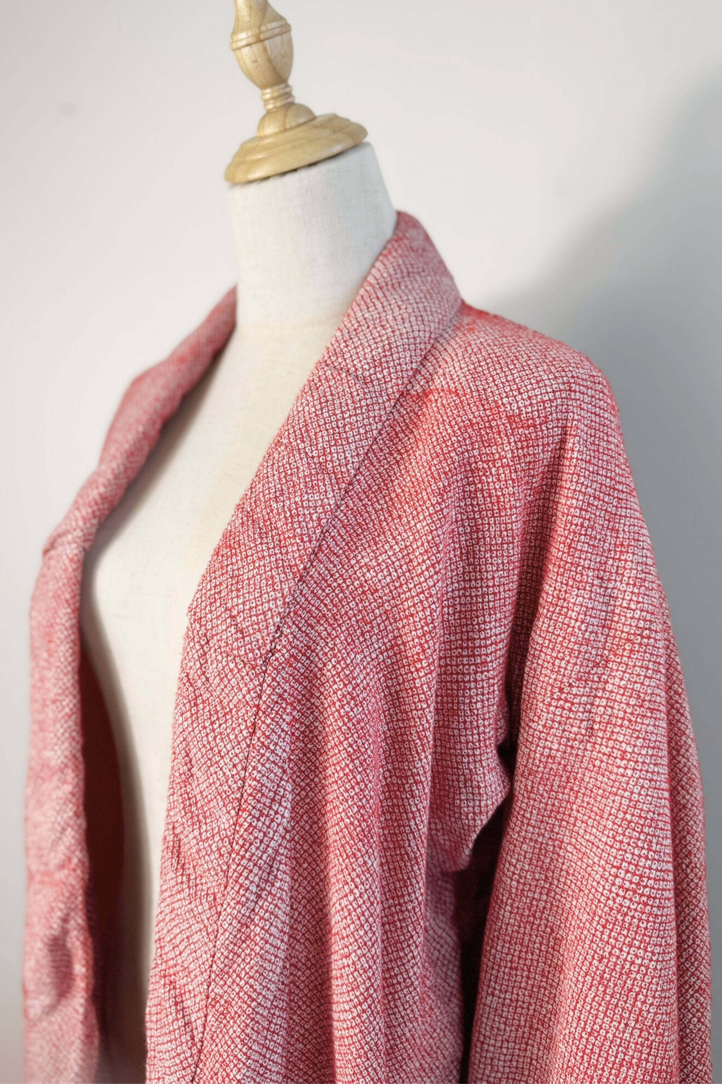 Kimono long épais rouge