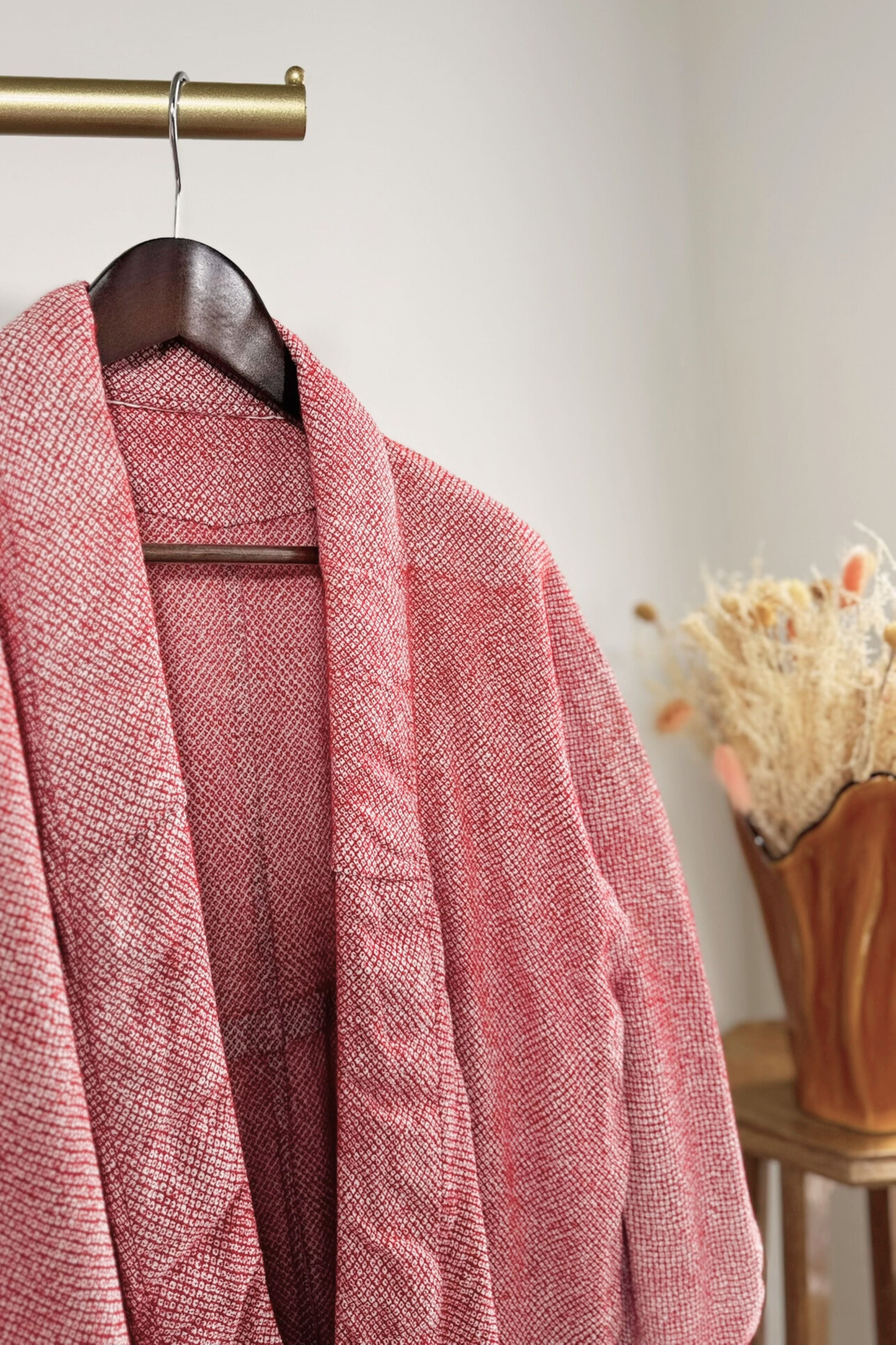 Kimono long épais rouge