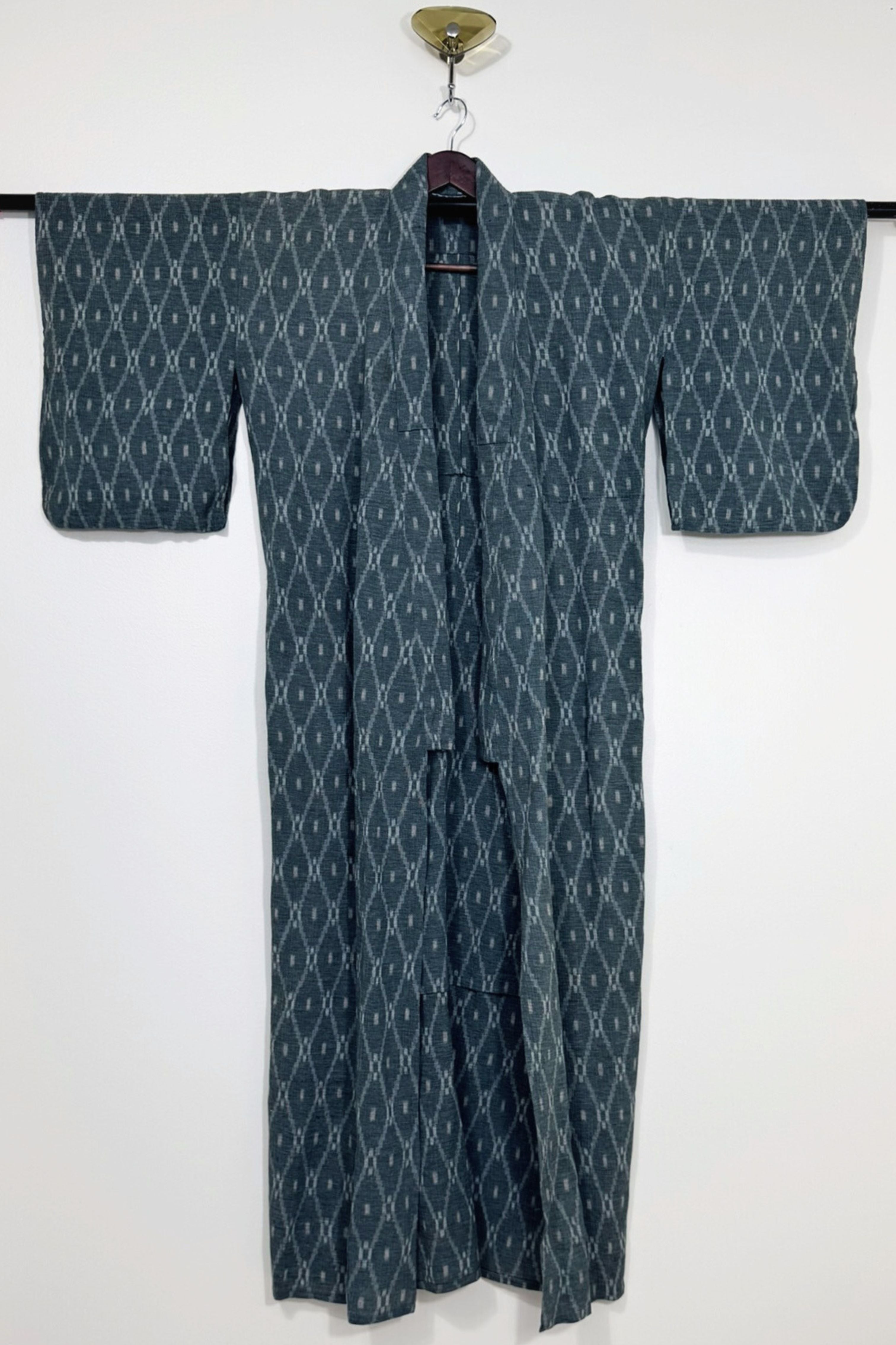 Kimono long épais à motifs vert