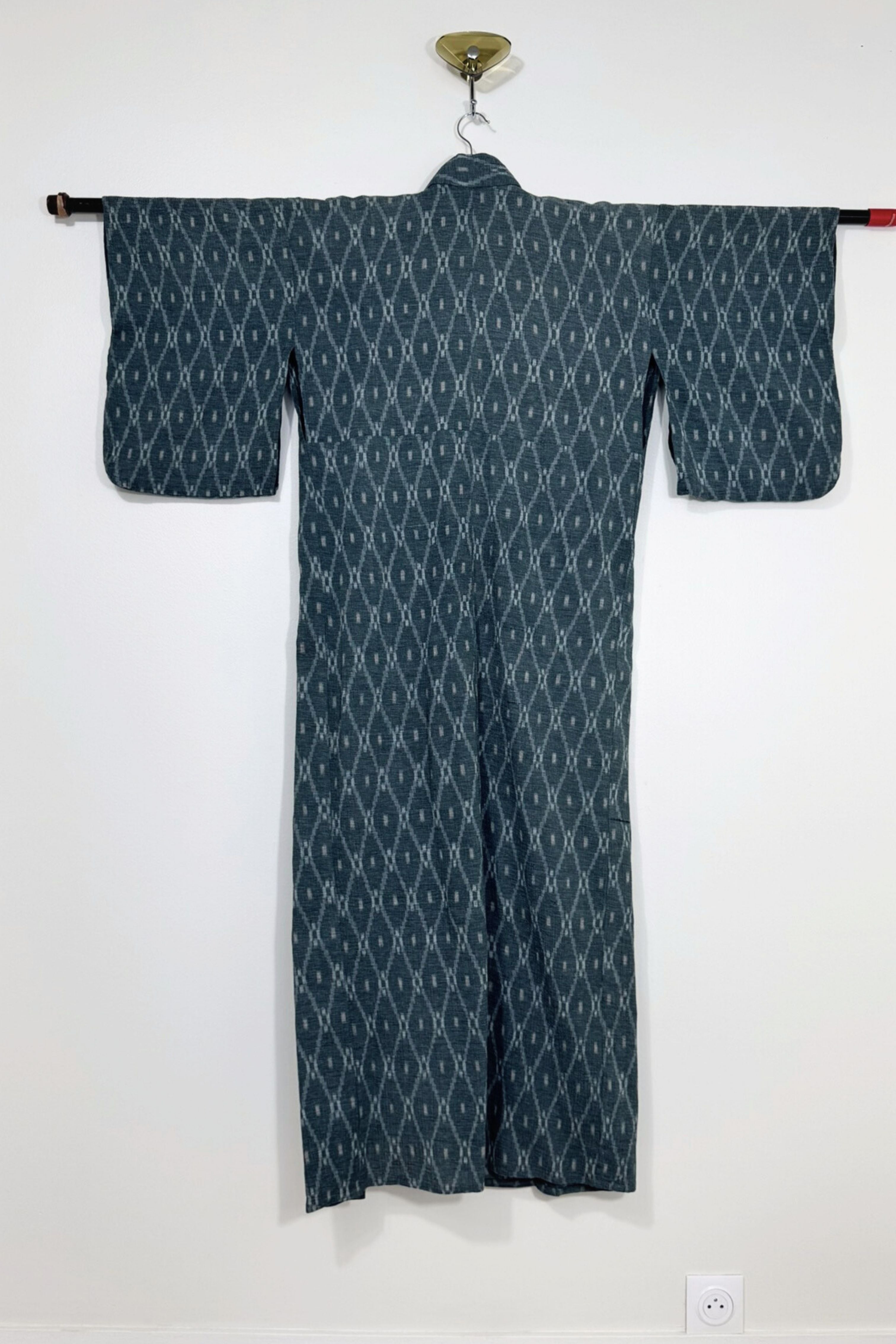 Kimono long épais à motifs vert